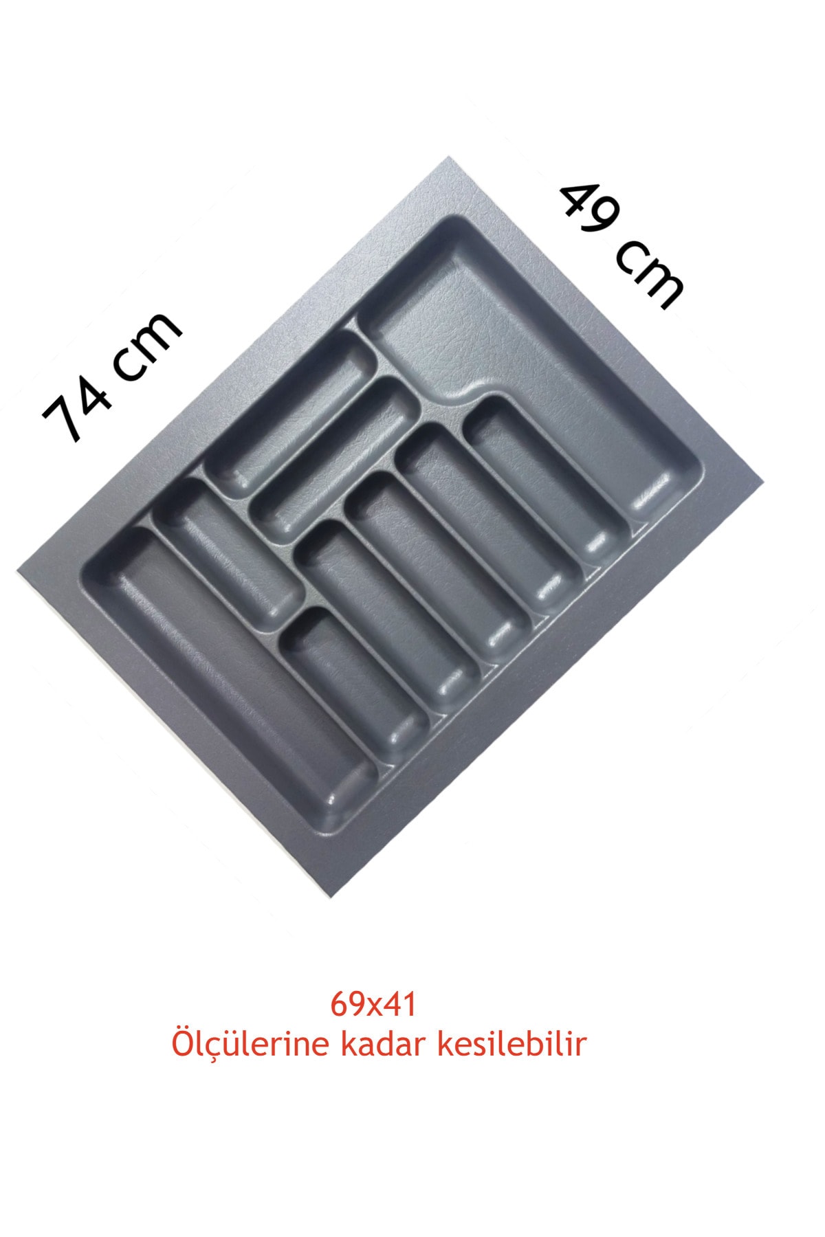 STARAX Gri Renk Çekmece Içi Düzenleyici Kaşıklık S-2289 / 74x49 Cm