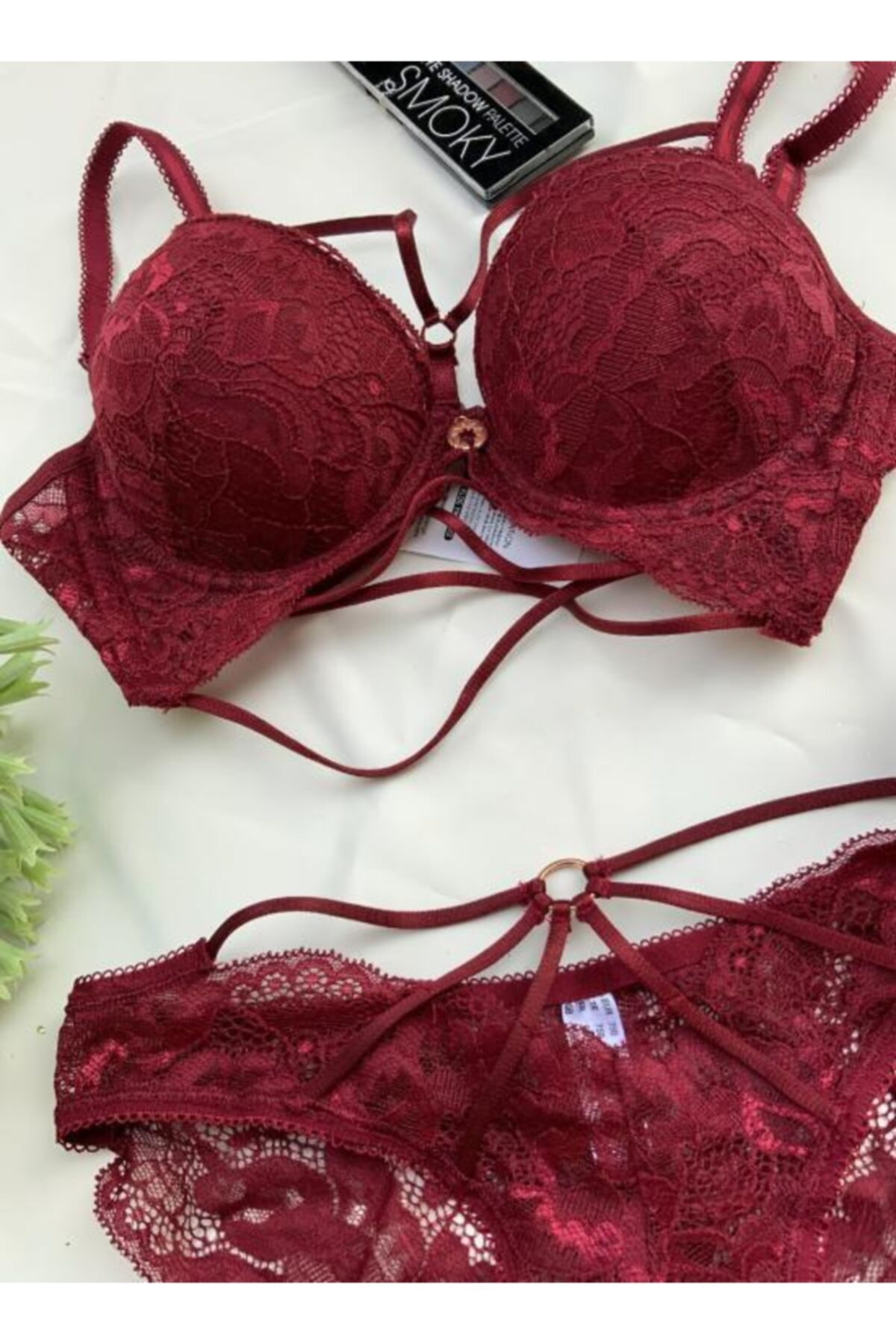 Le Jardin Kadın Bordo Taşlı Toparlayıcı Fantazi Sütyen Takımı
