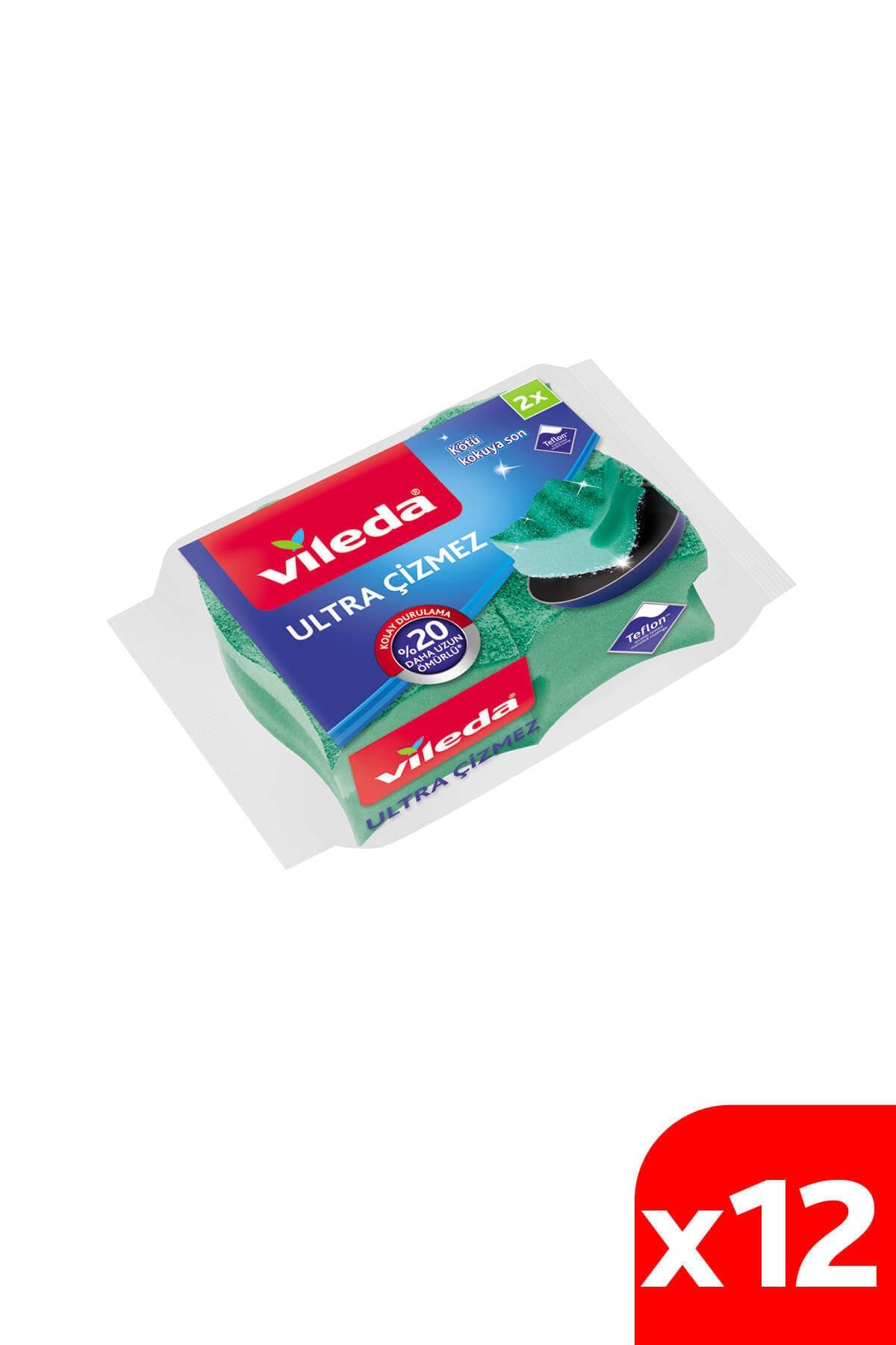 Vileda 2'Li Çizmez Bulaşık Süngeri 12'Li Paket