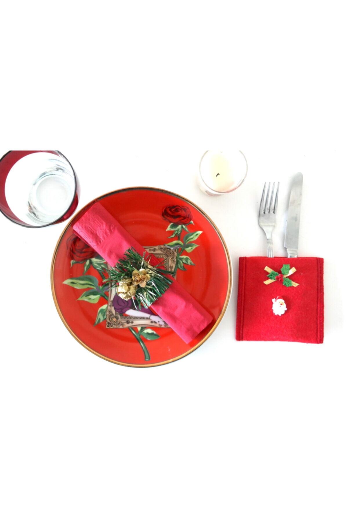 ATELIER EXQUISITE Yılbaşı Set Figürlü 6 Adet Kaşık Çatallık