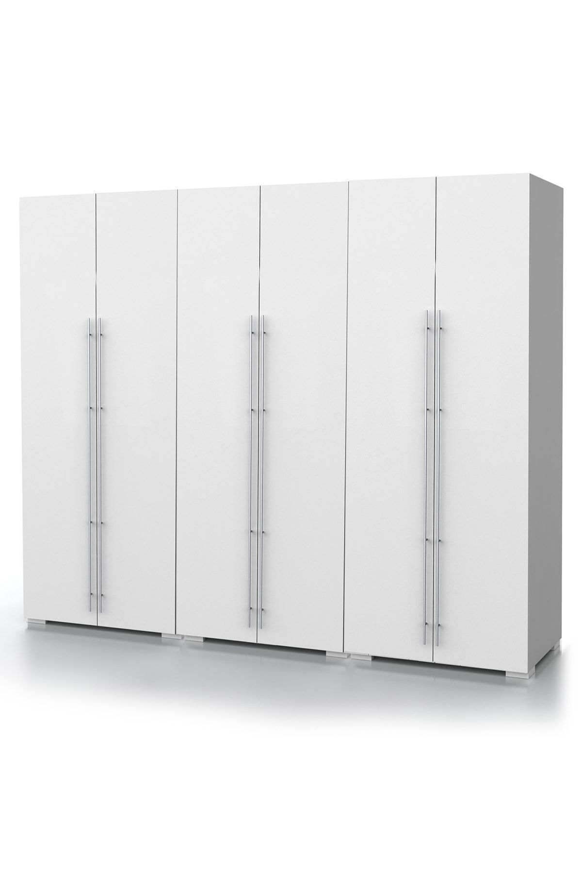 DEKOREX Mnt-614 Beyaz 6 Kapaklı Gardırop