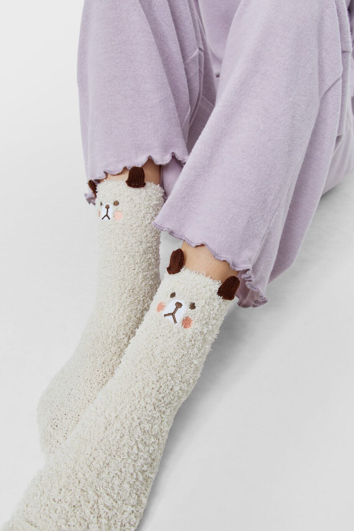 Stradivarius Kutuda Peluş Ayıcık Çorap