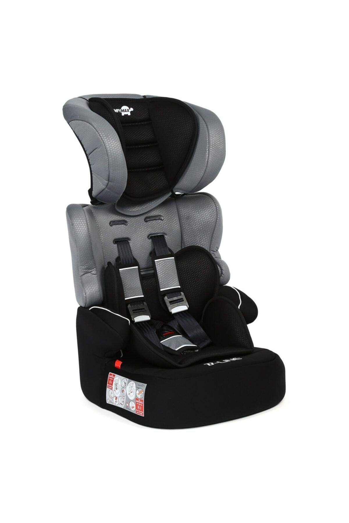 Comfymax Lux 9-36kg Çift Yastıklı Oto Koltuğu Grey