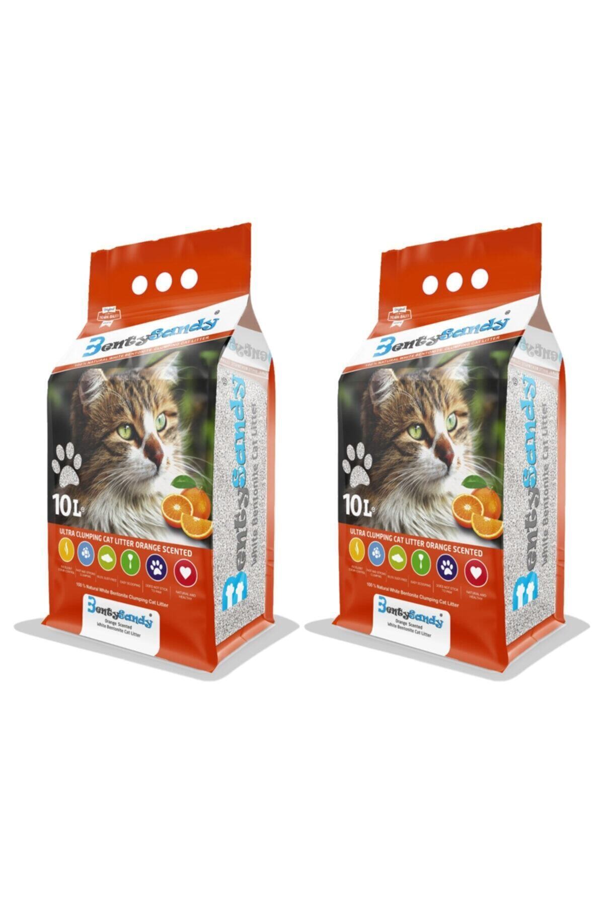 BentySandy Benty Sandy 10litre Ince Taneli Kedi Kumu Portakal Kokulu 2 Adet