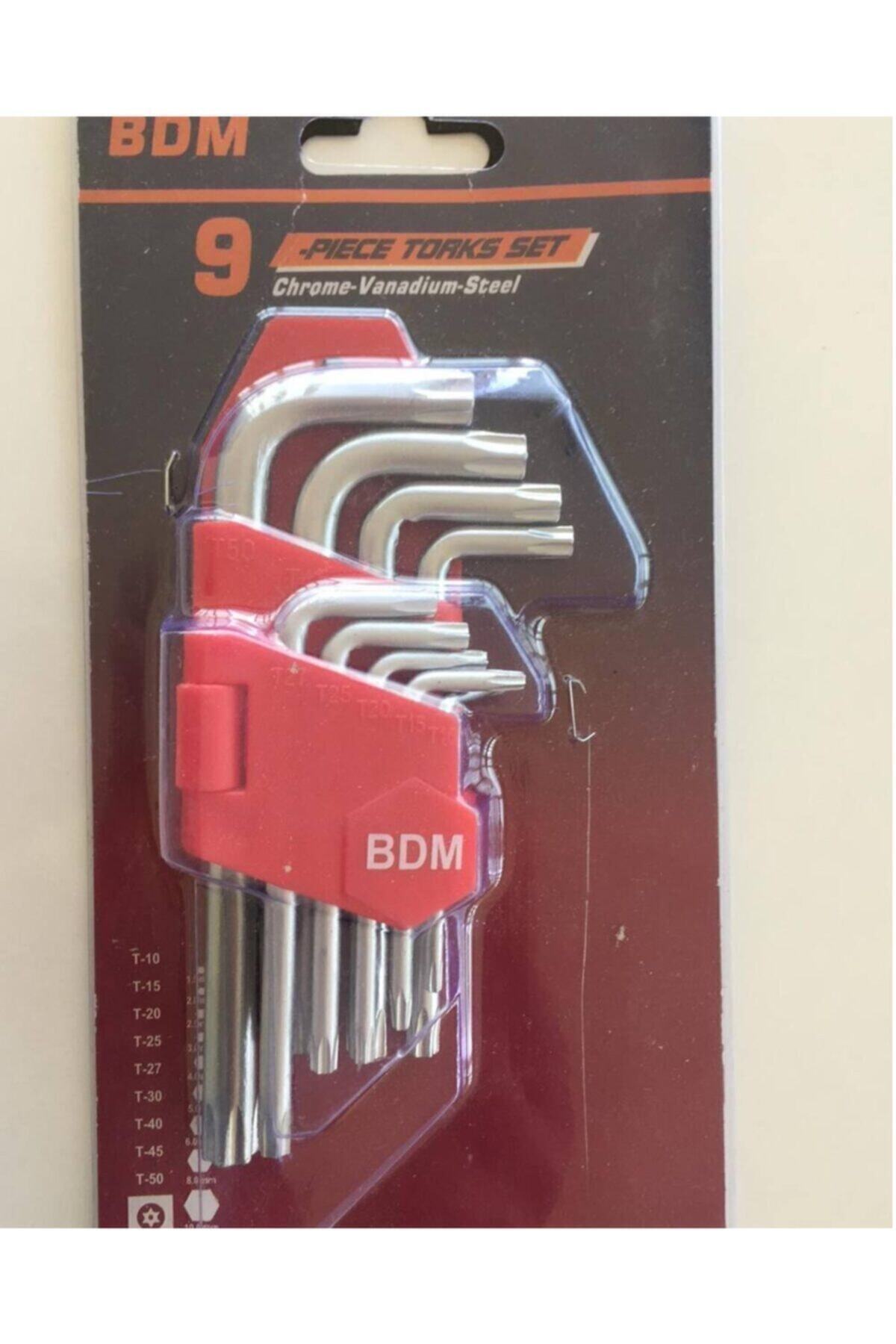BdmBranda Uzun Yıldız Alyan Anahtar Takımı Delikli Set 9 Parça