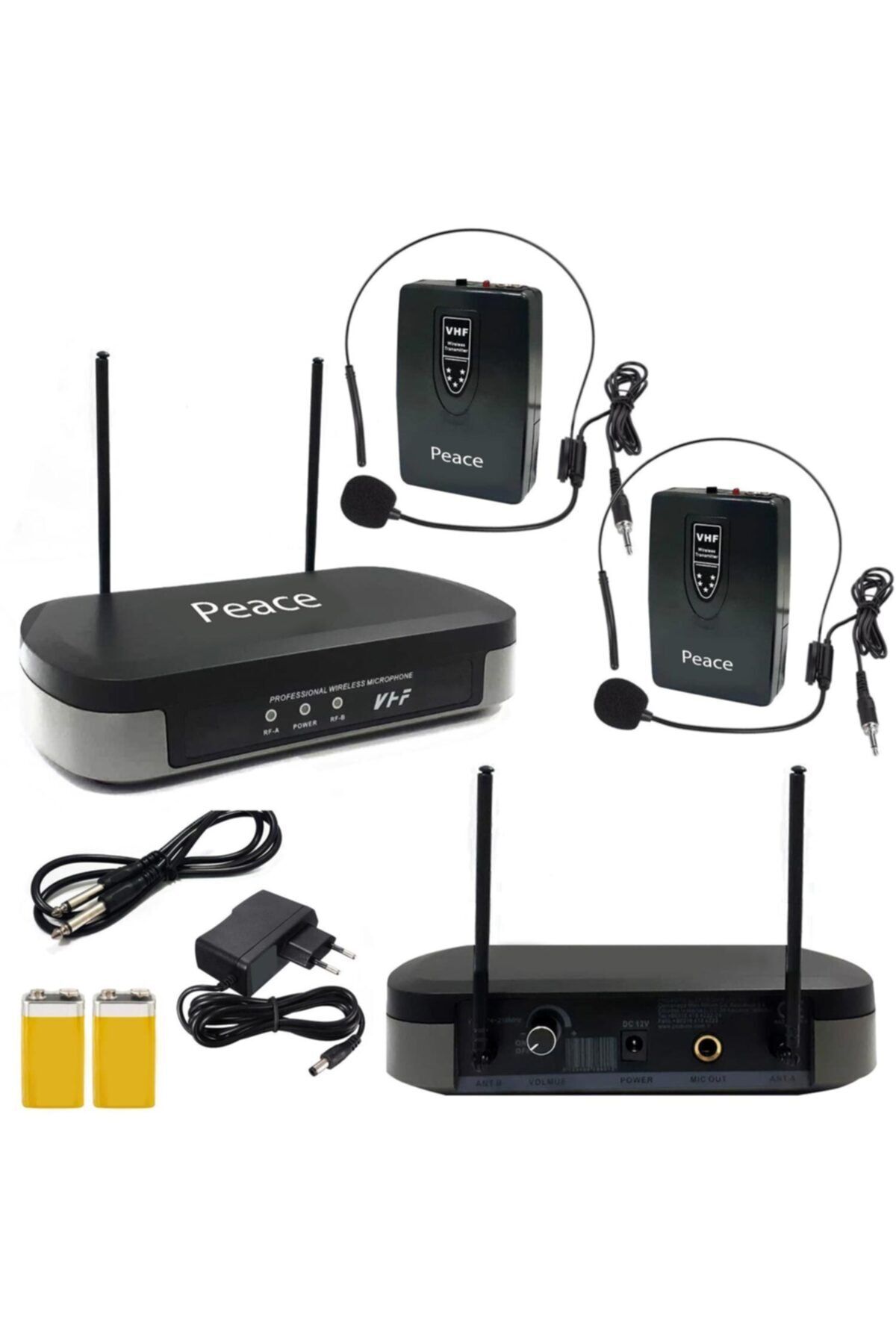 PEACE Mikrofon Kablosuz 2 Headset Vhf Pc-202