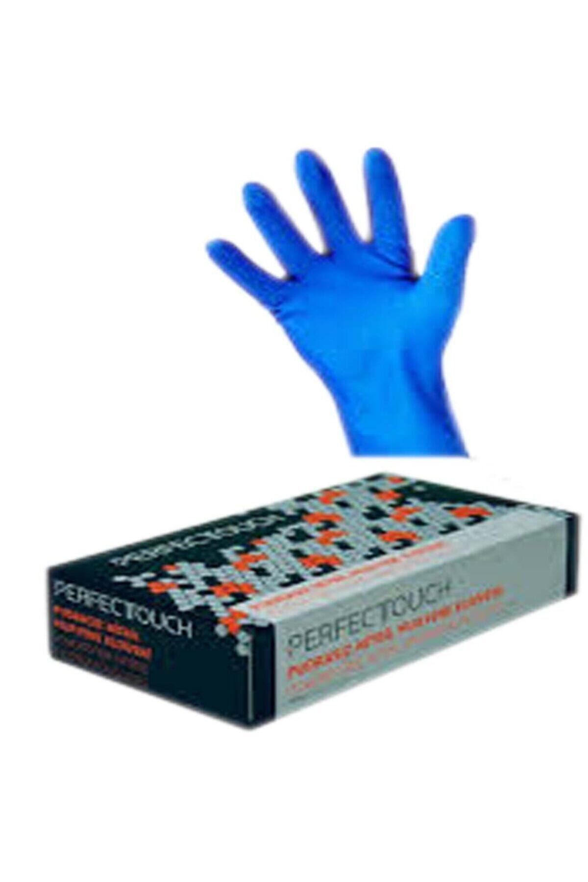 salarticaret 100 Adet Perfectouch Muayene Mavi Nitril Eldiven Pudrasız