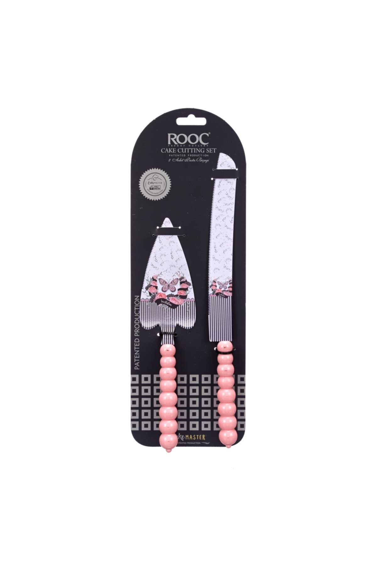 Rooc Kelebek Desenli Pasta Bıçağı Seti & Takımı Kelebek 2 (parça) Dilimleme Ve Servis Bıçağı