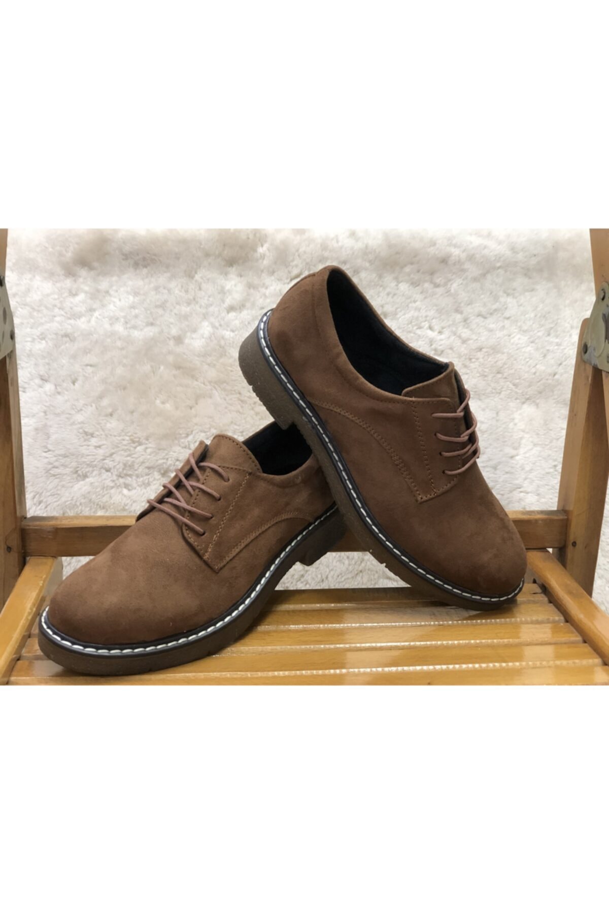 KAFKASLAR Unisex Ipli Kaymaz Taban Süet Klasik Model Oxfort Ayakkabı