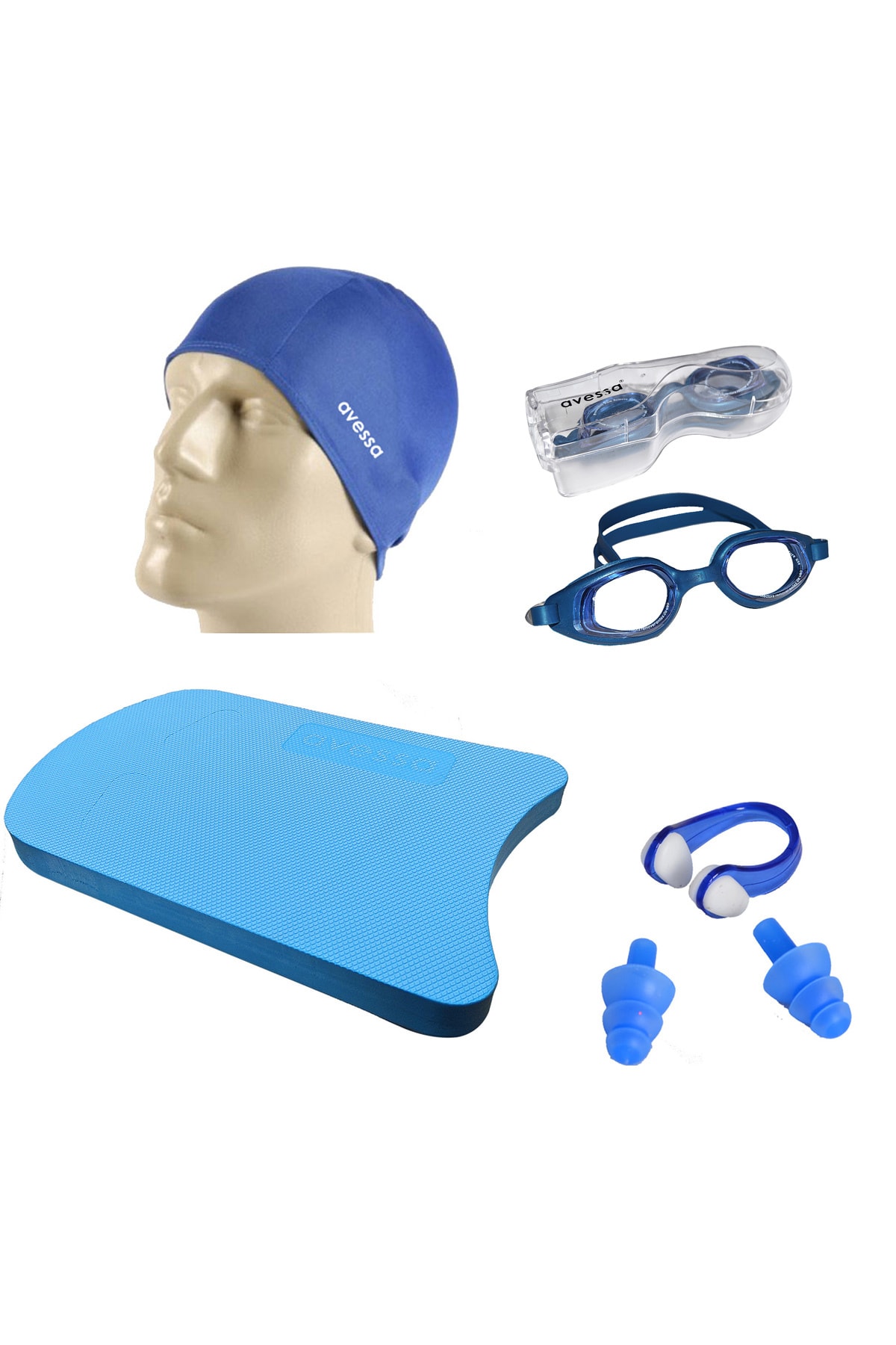 AVESSA Multi Deluxe Yetişkin Yüzme Eğitim Seti Mavi Set-3
