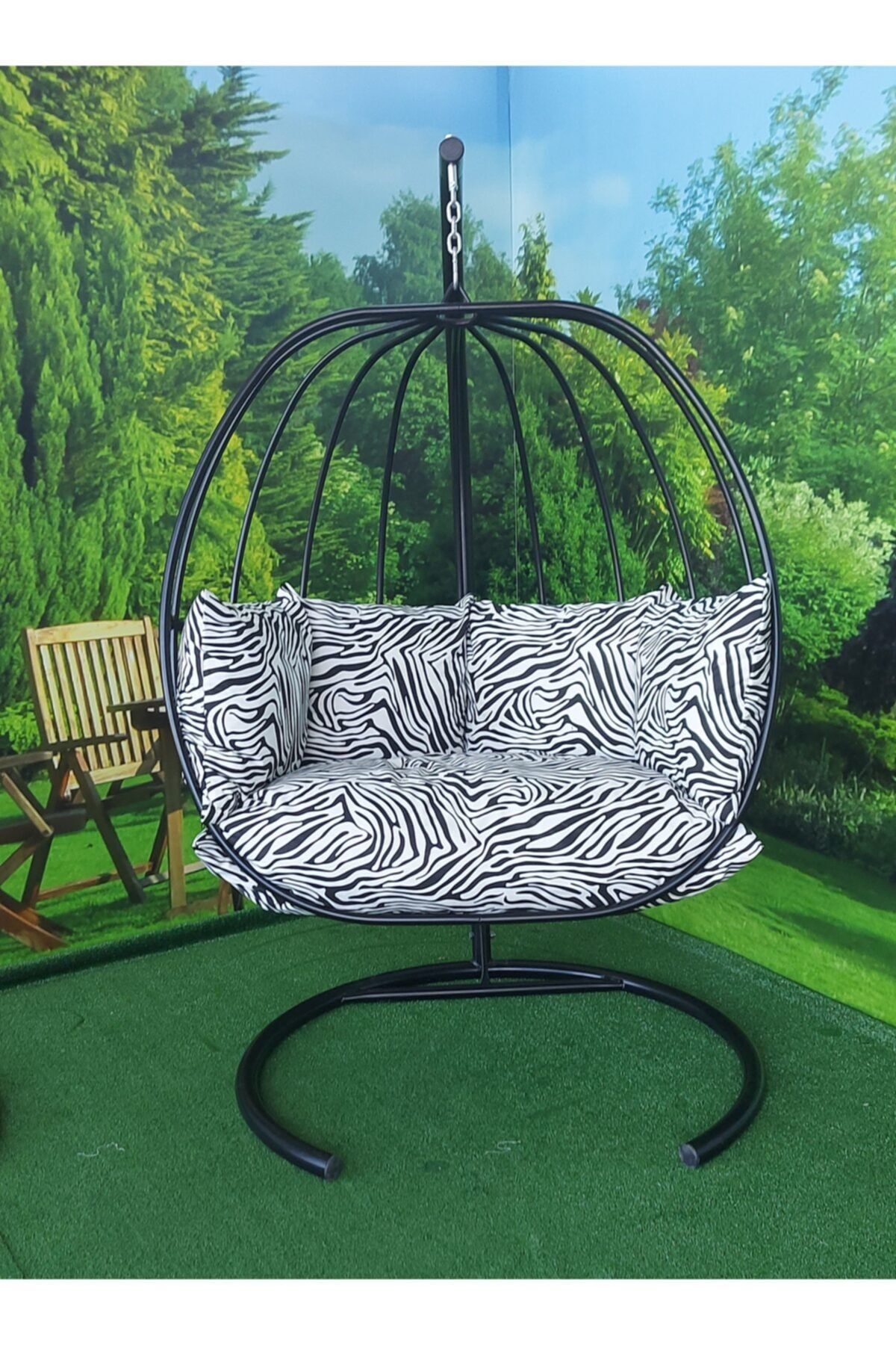 Bafsalıncak Bafdizayn Bafteknik Hamak Salıncak Siyah Zebra Minder