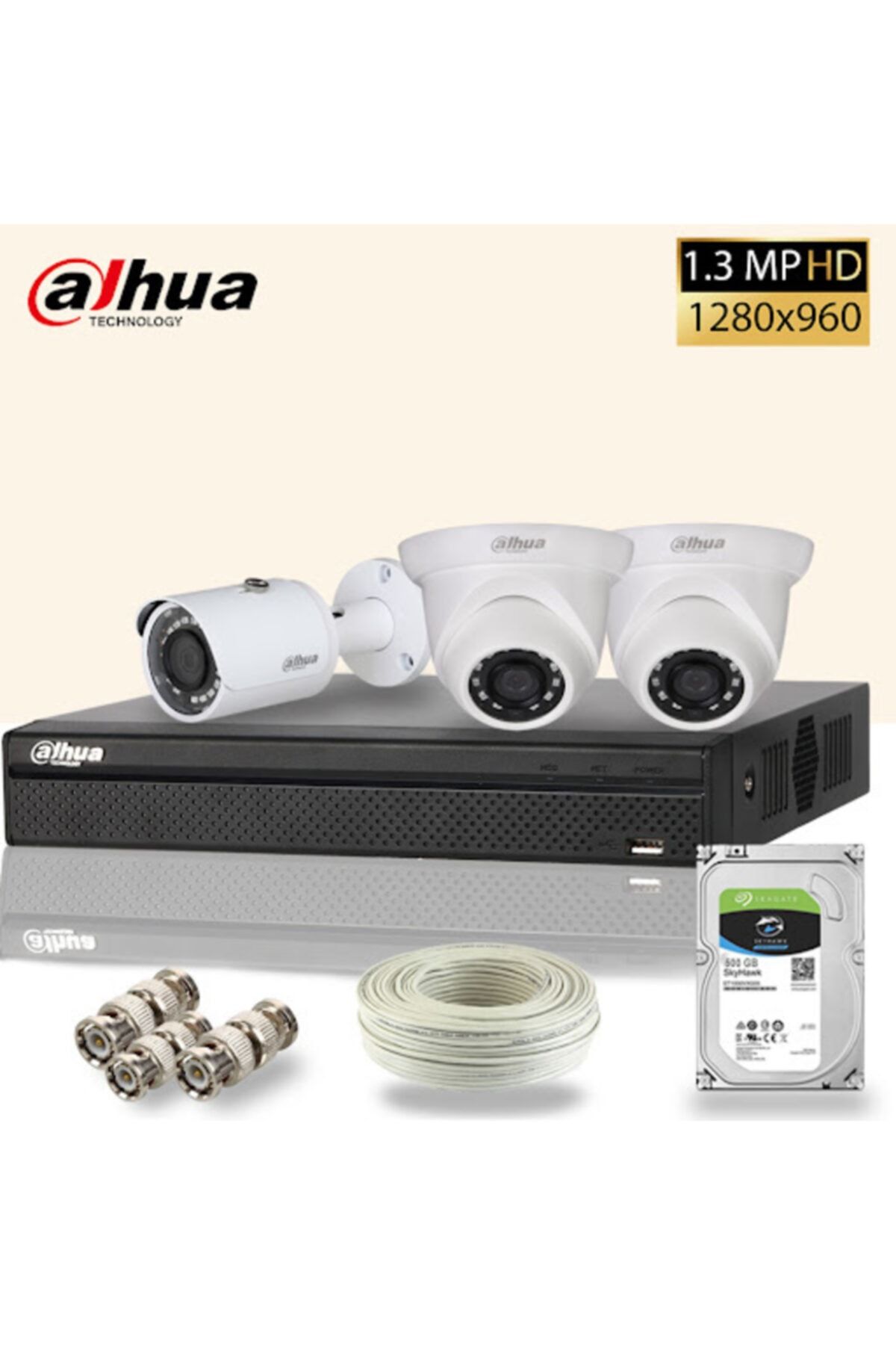 DAHUA 3 Lü Güvenlik Kamera Set