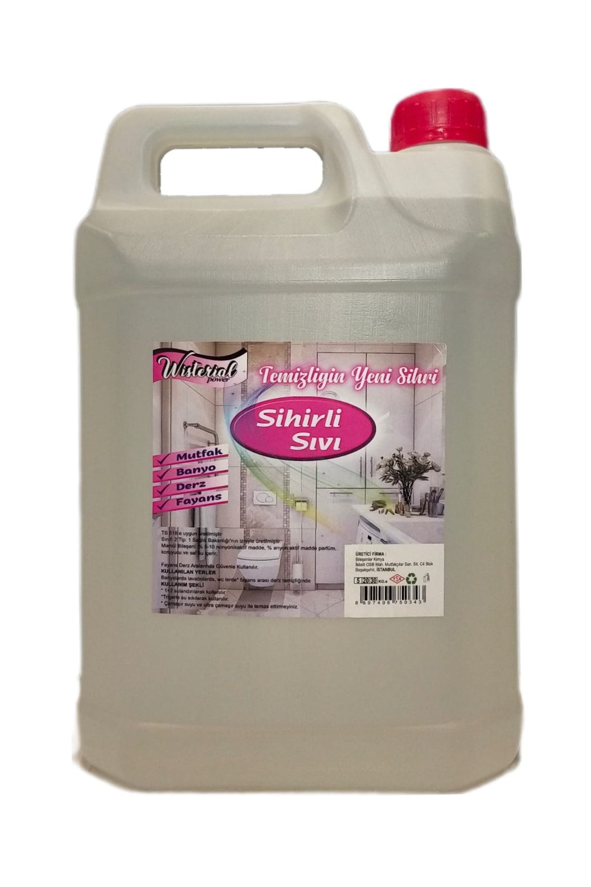 wisterial Sihirli Su Derz,fayans,lavabo,klozet,wc Taşı Sararmış Noktaları Temizleme 5lt
