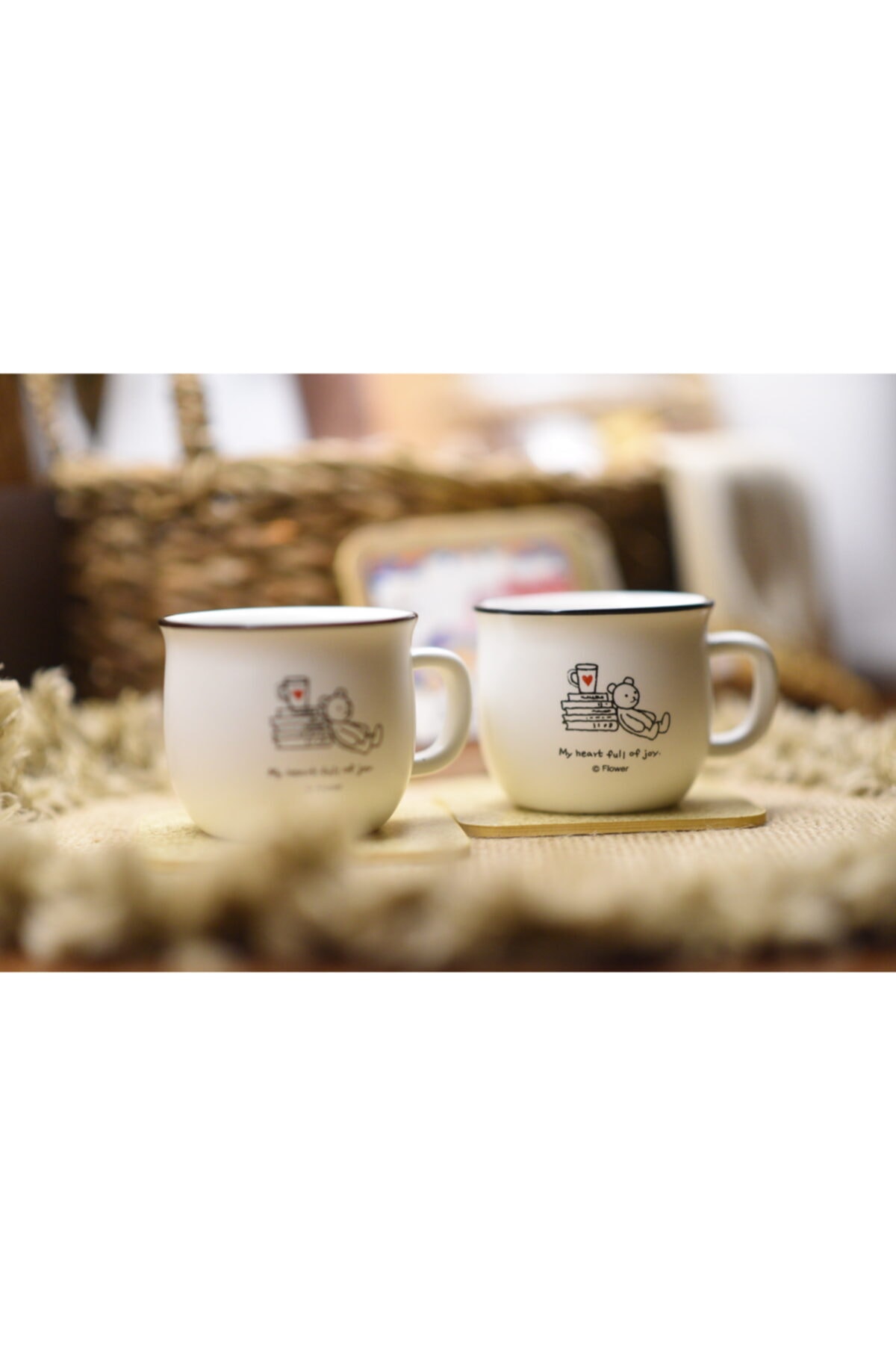 studyosercan2 Mug Seramik Kupa Fincan Çay,kahve Bardağı 175ml Dinlenen Ayıcık 2 Adet