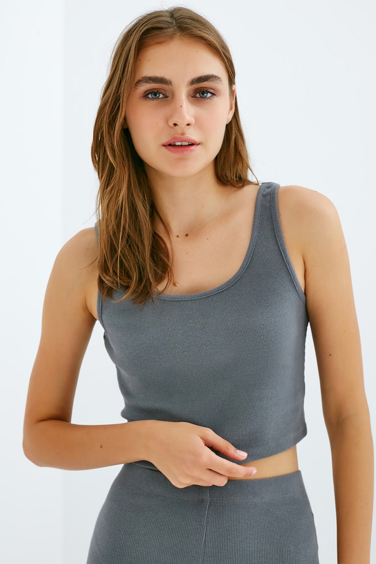 Penti Koyu Gri Genuine Crop Atlet