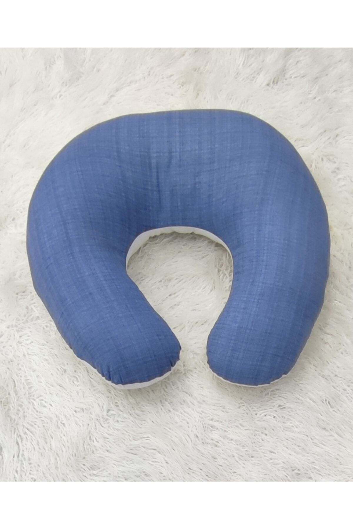 mordesign Çift Taraflı Emzirme Yastığı / Bebek Destek Minderi, %100 Pamuklu Kumaş, Gökkuşağı Seri, Indigo