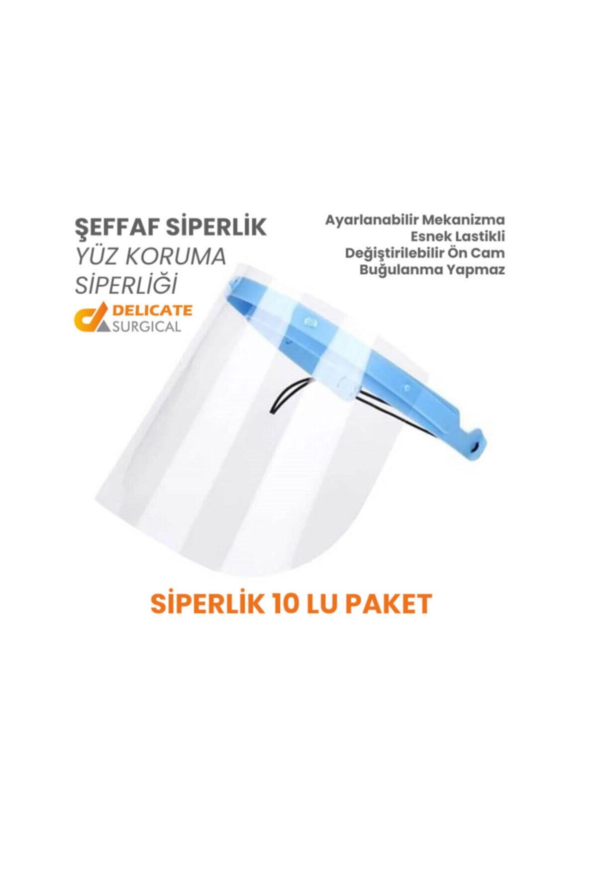 Delicate Surgical Siperlik 10 Adet Yüz Koruyucu Siperliği 10'lu Paket