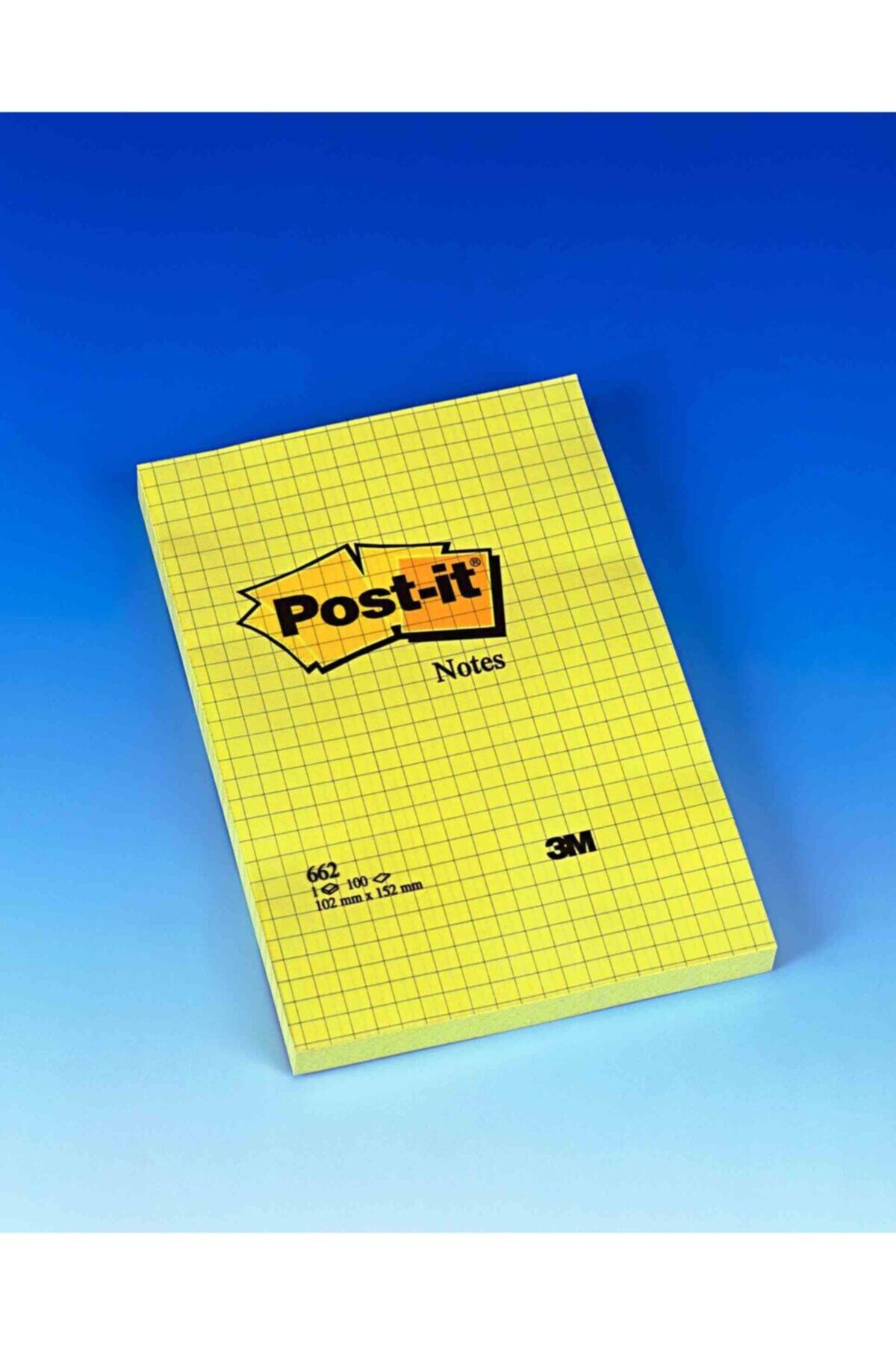 3M Post-it 662 Not Sarı 100 Yp 102*152mm Kareli