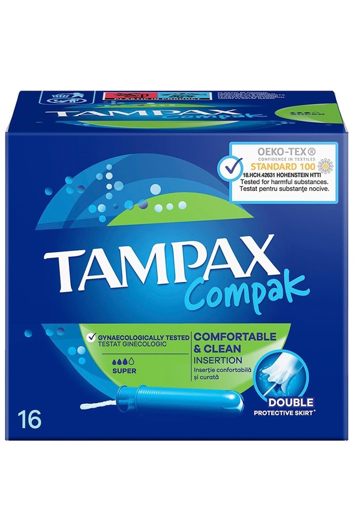 TAMPAX Compak Super Aplikatörlü Tamponlar 16 Adet