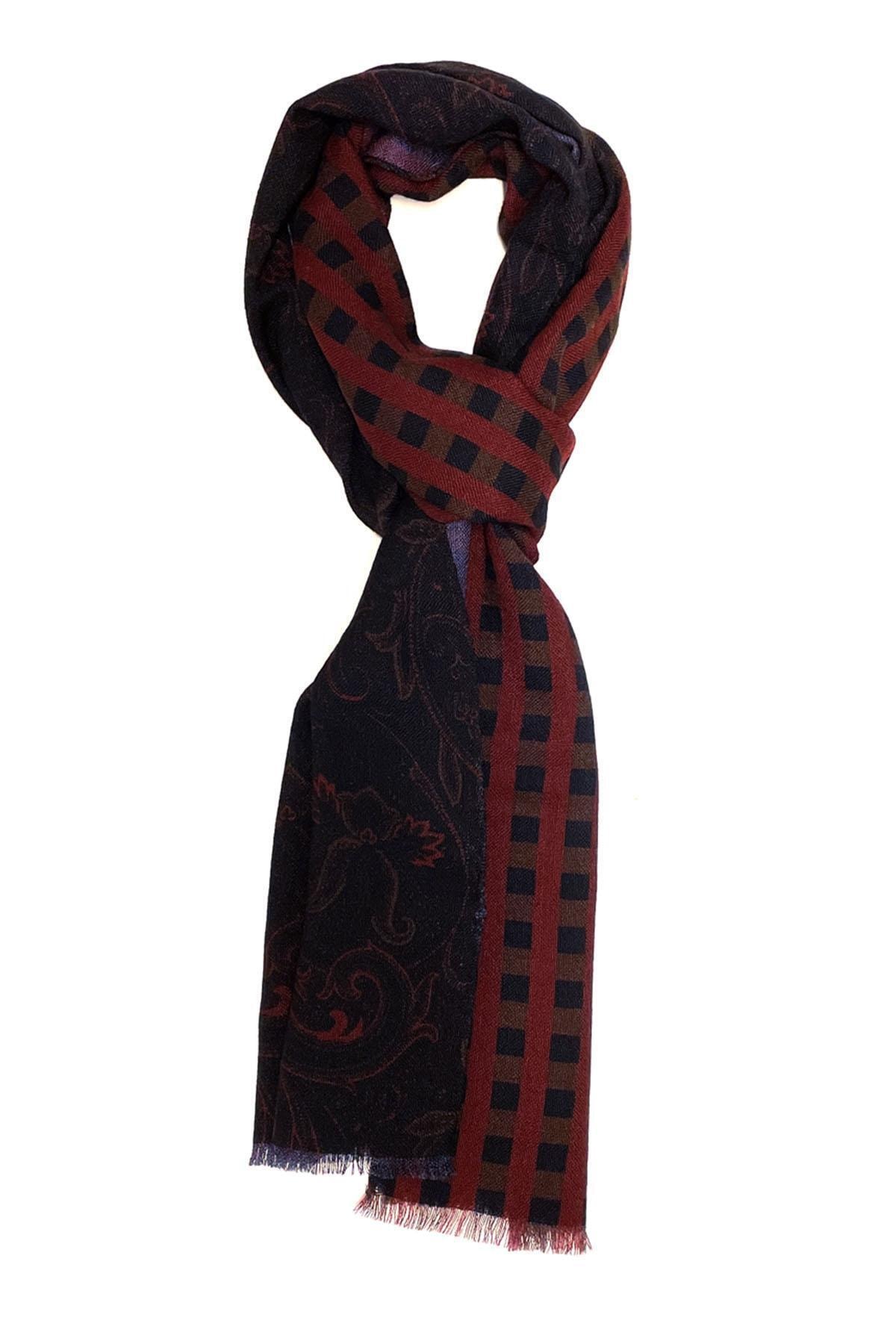 Kravatkolik Fontanelle Style Kahverengi Yün Erkek Kaşkol K373