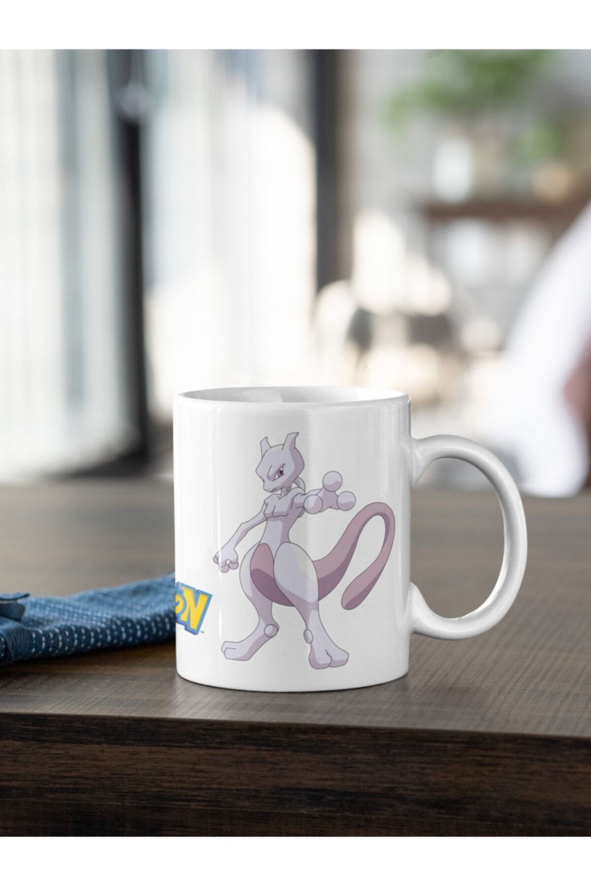 Kio Tasarım Pokemon Kupa Bardak Newtwo Kahve Çay Kupası Sevgililer Arkadaş Doğum Günü Hediyesi Porselen