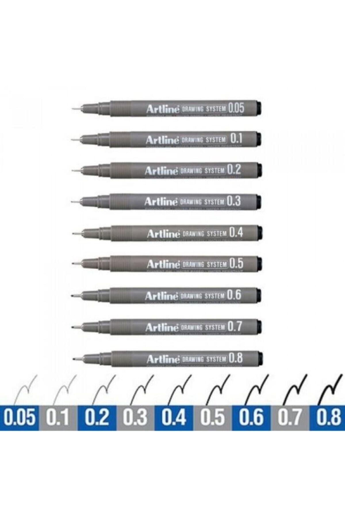 ART Line Drawing System Teknik Çizim Kalemi 9'lu Tam Set