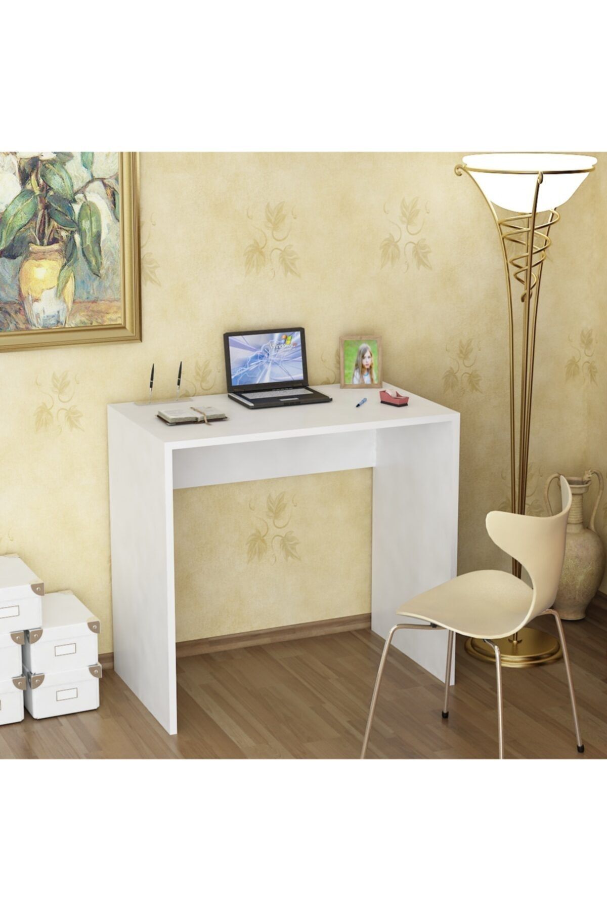 ARNETTİ Safir Çalışma Masası Beyaz 73,8x60x45cm Özel Tasarım Kolay Kurulum