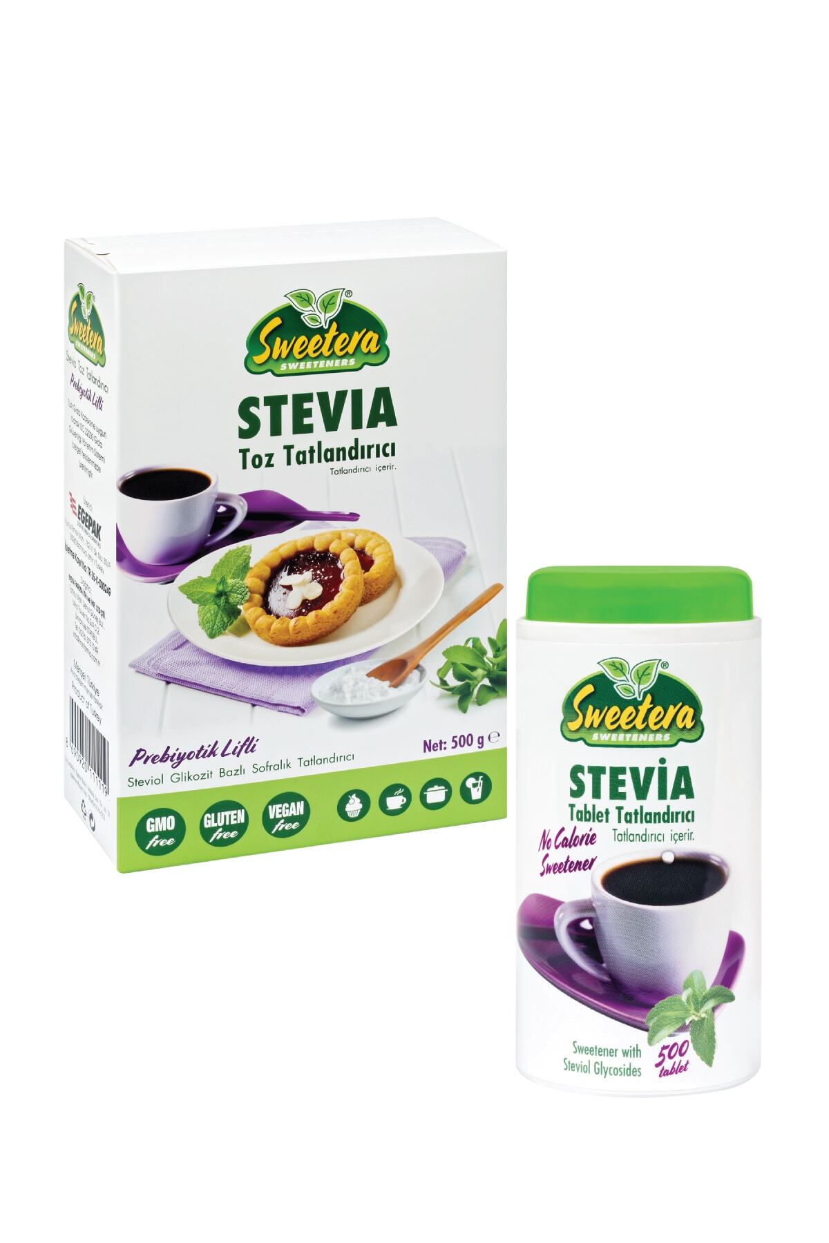 SWEETERA Stevia Preb. Lifli Tat. Toz 500 Gr + 500 Tablet