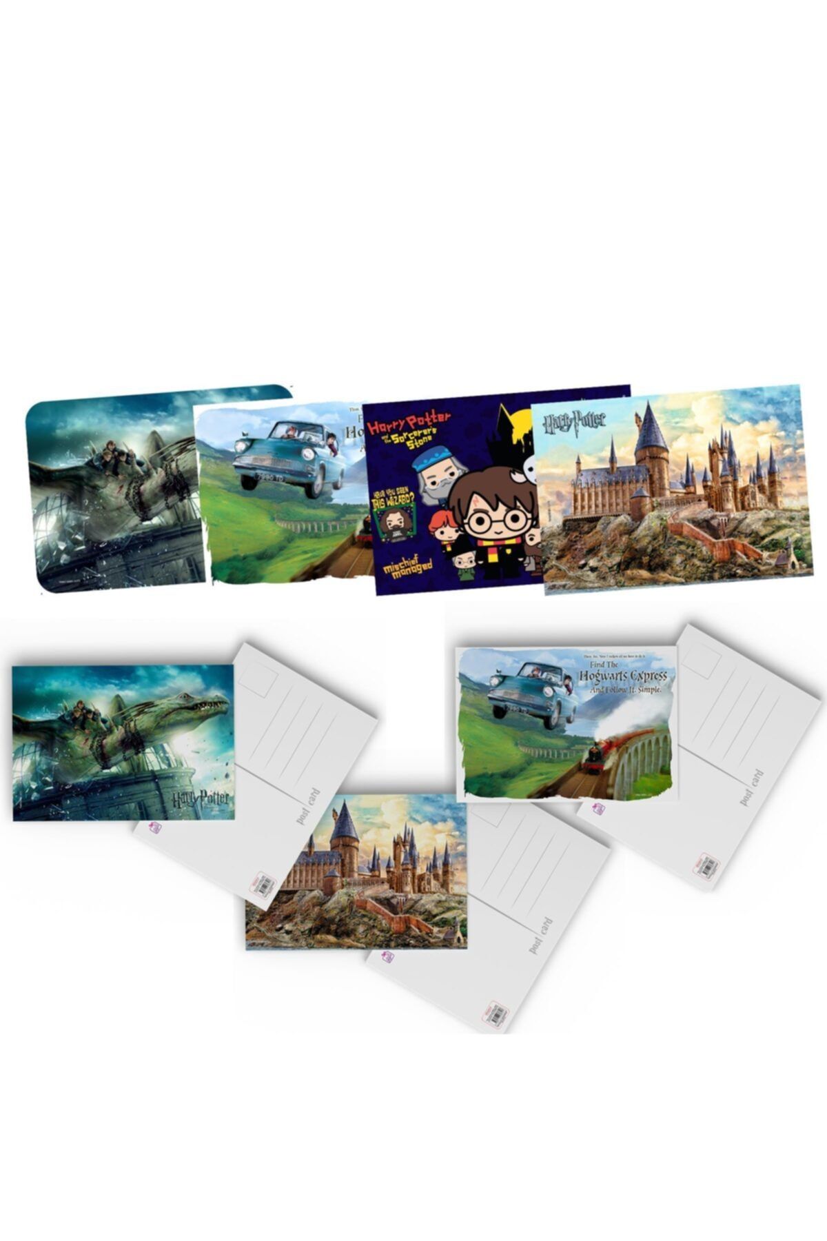 GiFi Kartpostal Harry Potter 4 Adet Hogwarts Express Warner Lisanslı