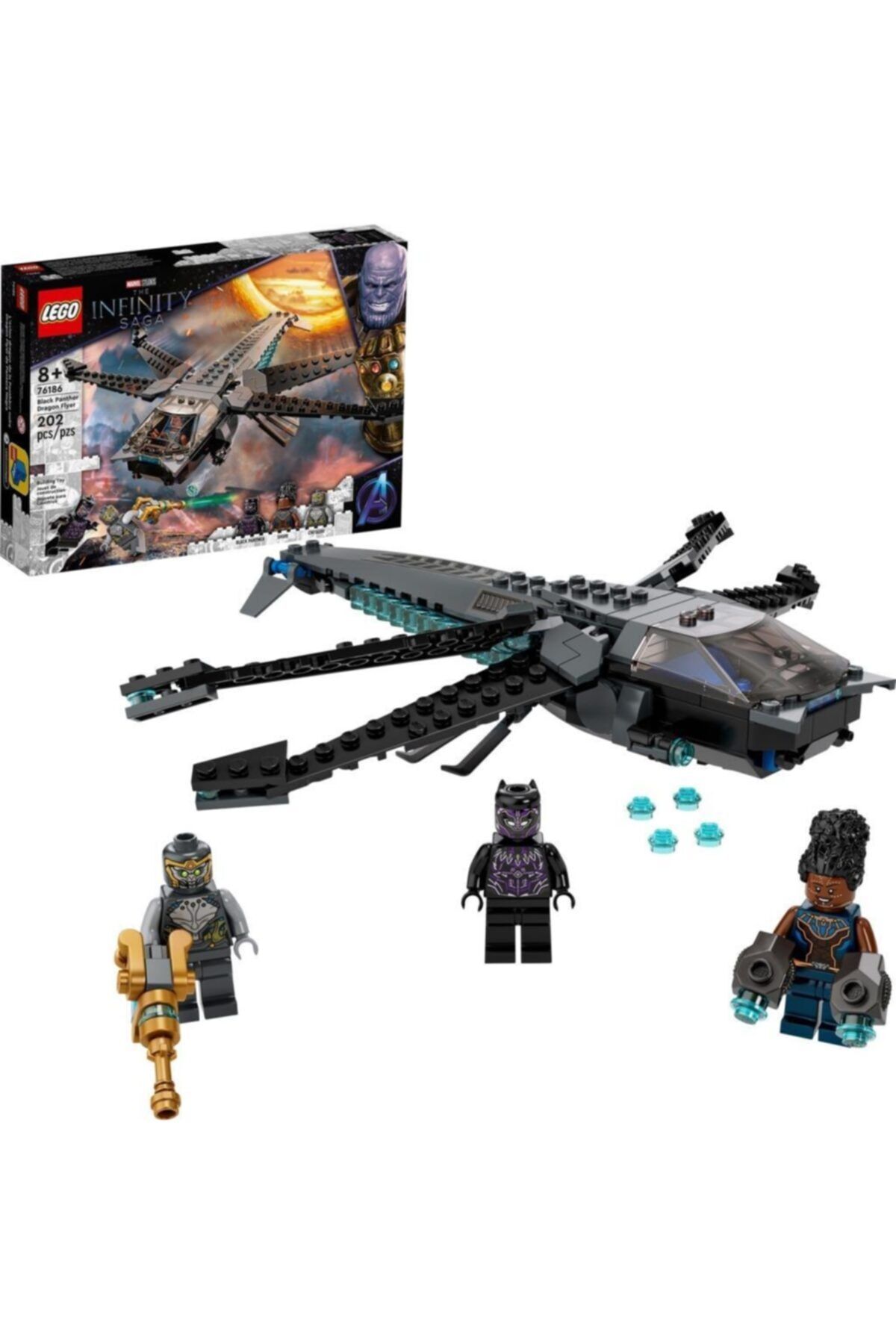 LEGO Marvel Black Panther Ejderha Uçağı 76186 202 Parça Lisanslı Ürün