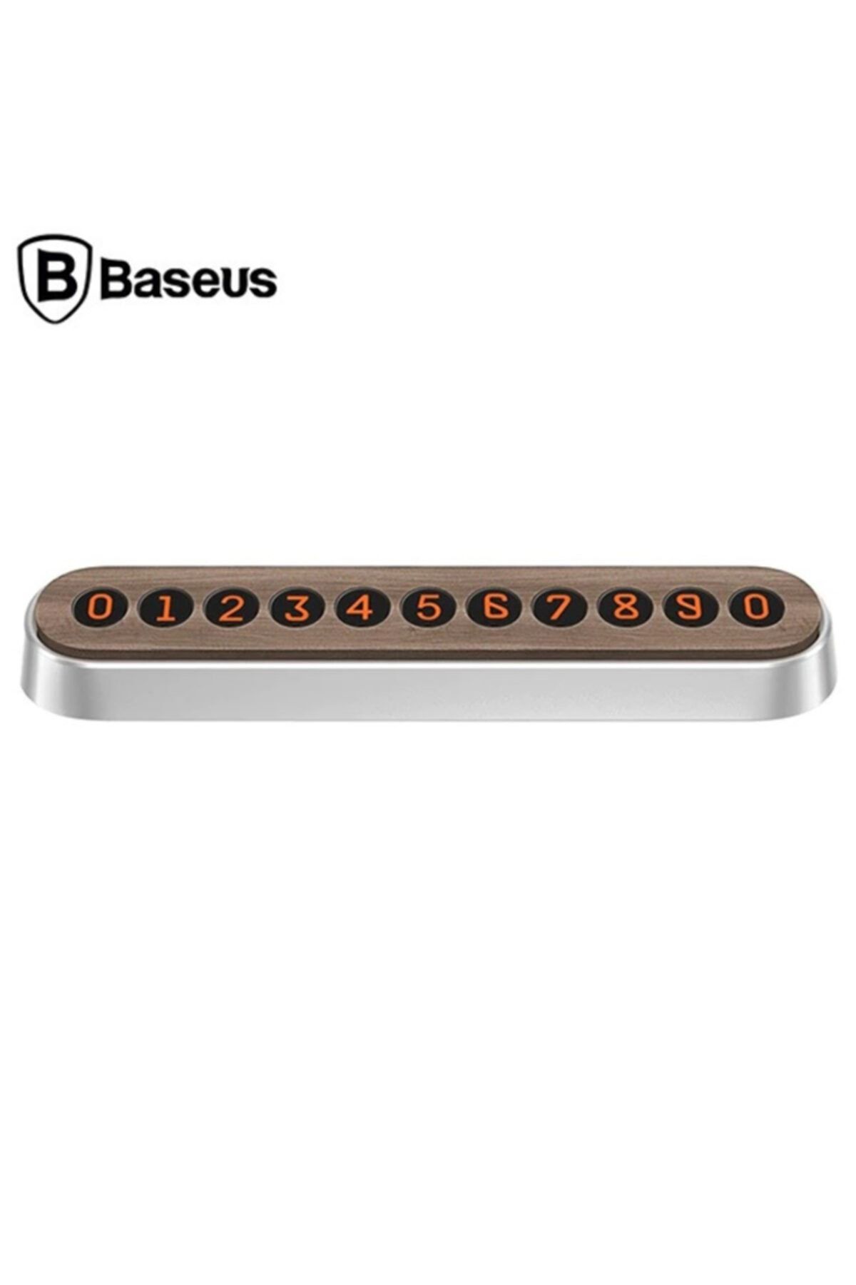 Baseus Wood Texture Temporary Parking Araç Içi Telefon Numaratörü( 2 Numara)-gümüş