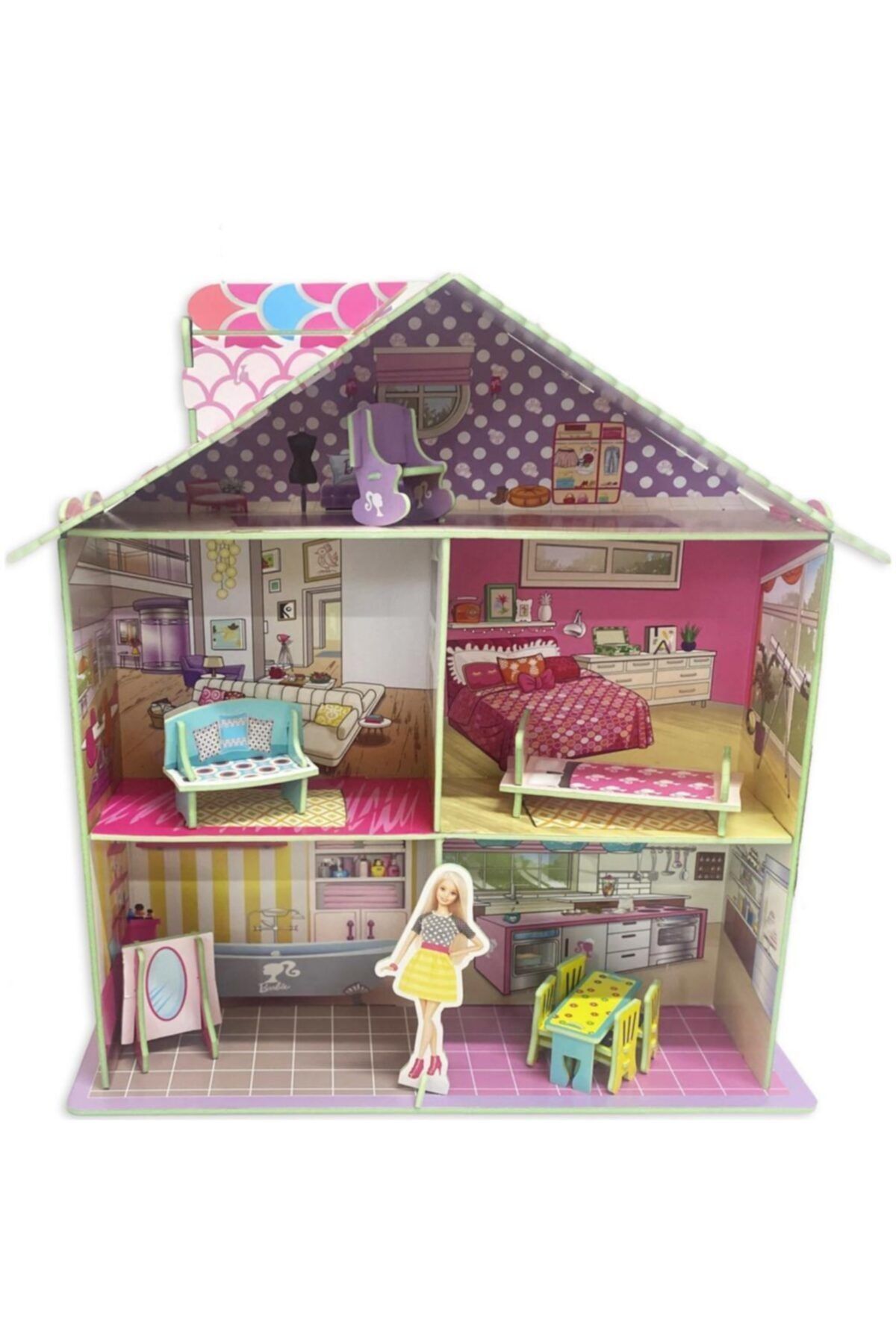 Barbie Benim Rüya Evim Karton Ev Lisanslı Ürün