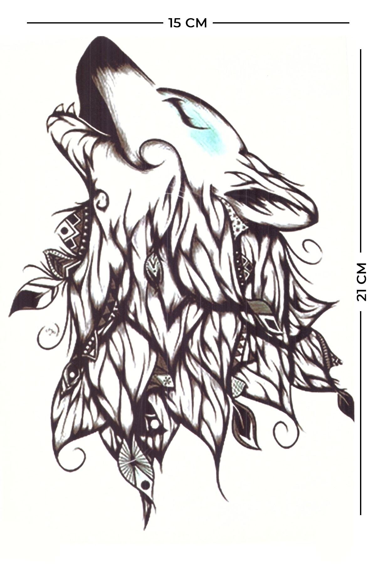 Store&Tattoo Yaprak Kurt Geçici Dövme Orta Boy 21x15 Cm