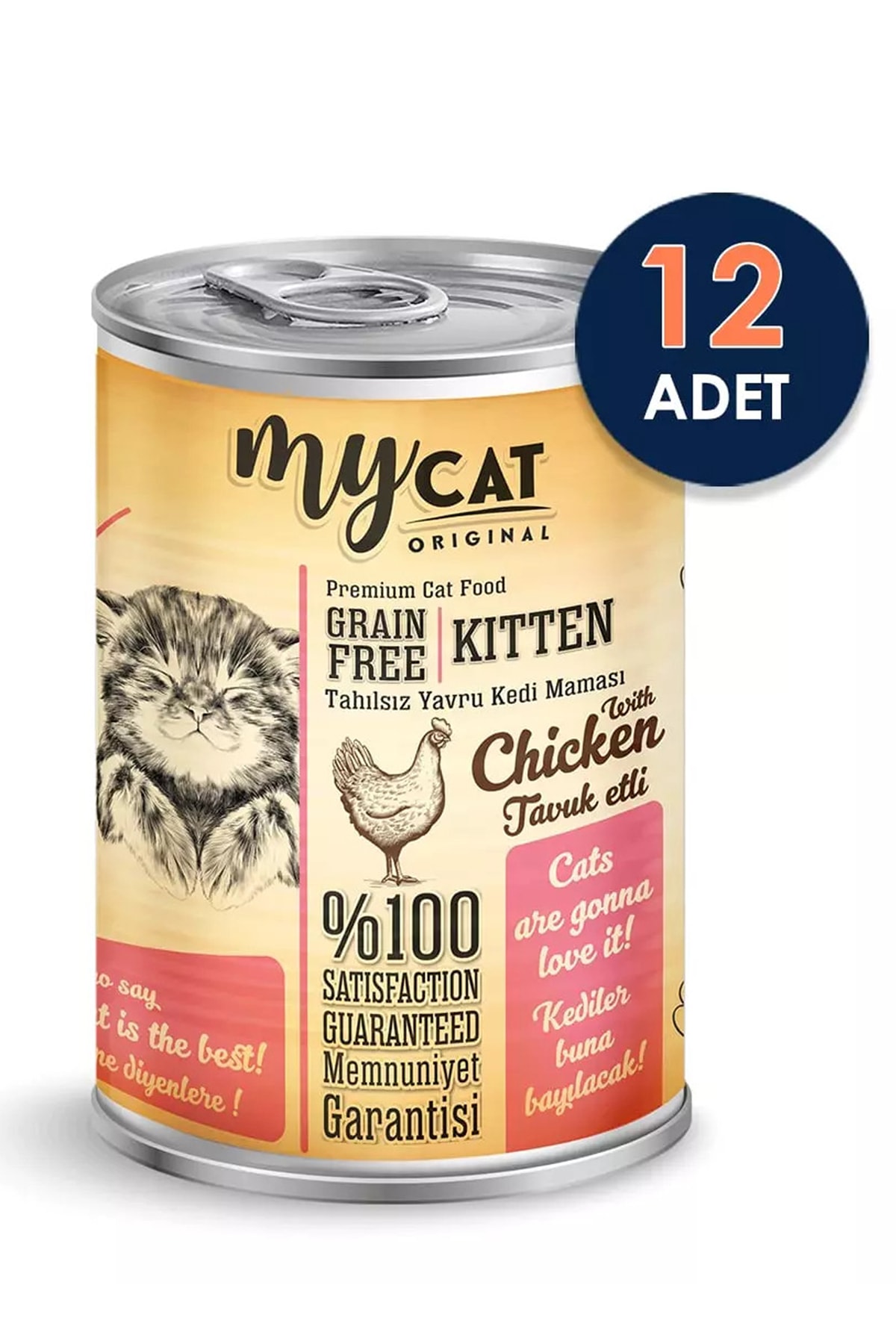 My Cat Mycat Pate Tahılsız Tavuk Etli Yavru Kedi Konservesi 400gr X 12 Adet