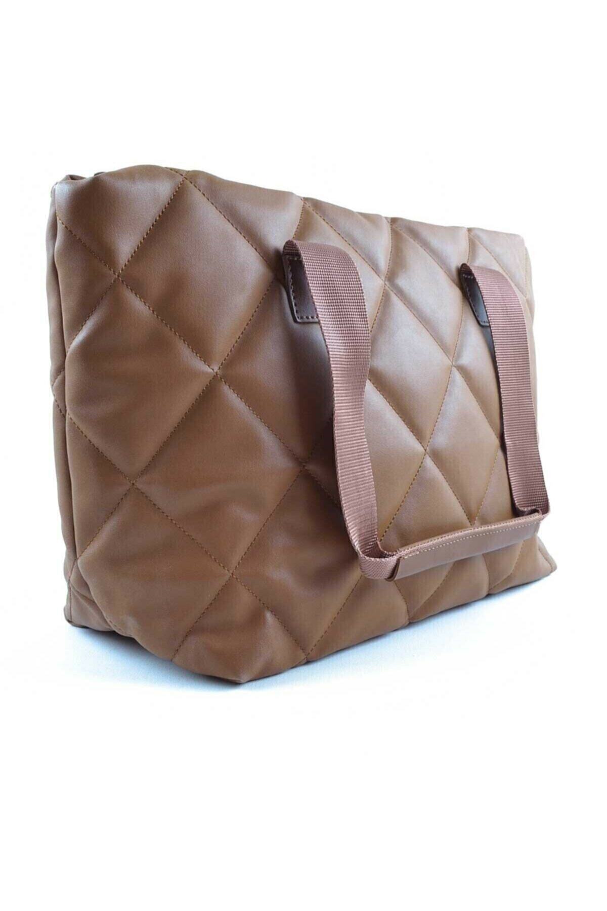 BuTarzBenim Taba Kadın Büyük Kapitone Işlemeli El&omuz Çantası