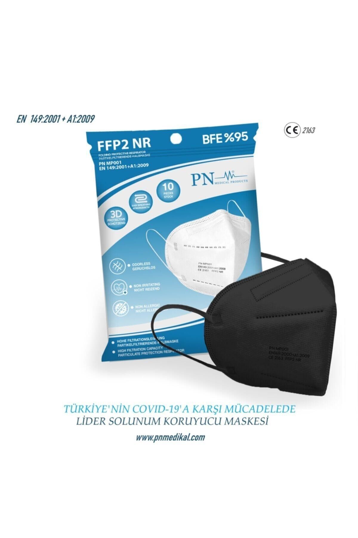PN Medical Products 2020 N95 Maske Siyah Ffp2 Maske Meltblowlu Kilitli Poşet Koruyucu Solunum Yüz Maskesi 10 Adet