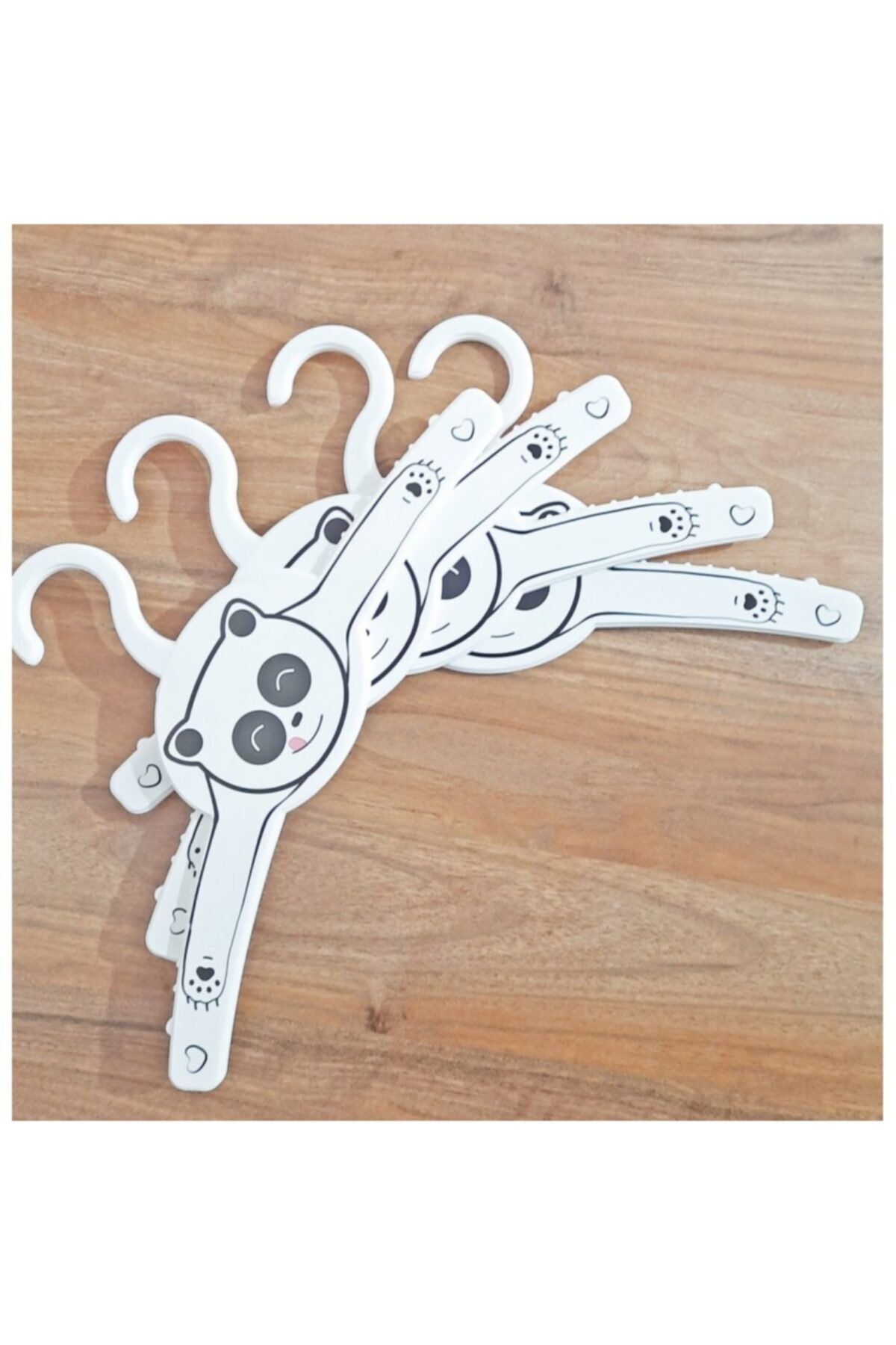 YEŞİLLİ STORE Çocuk Elbise Askısı Panda Desenli 4 Adet