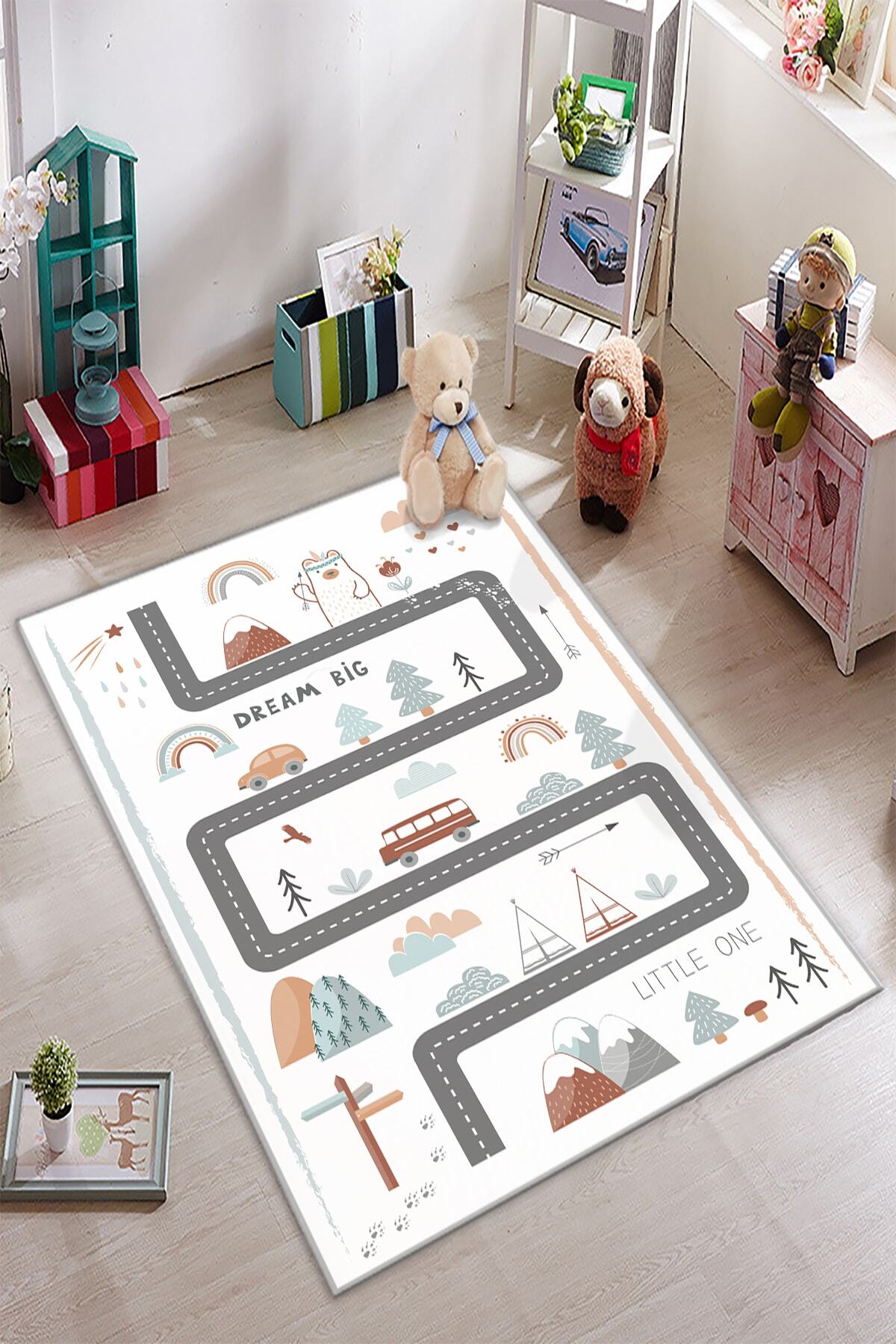 GARDENYA HOME Gardenya Dream Big Gökkuşağı Yollu Çocuk Odası Halısı