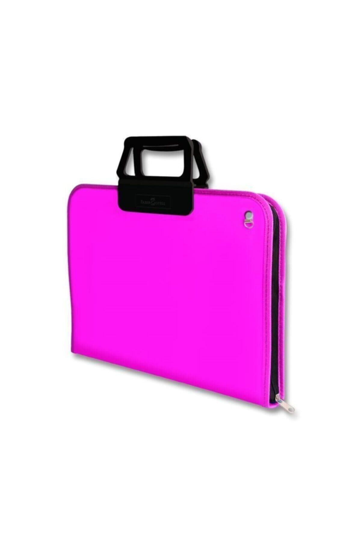 Bafix Teknik Resim Çantası (Fermuarlı) Askılı Lüks Deri 38x55cm Pembe Bfx3555lksp