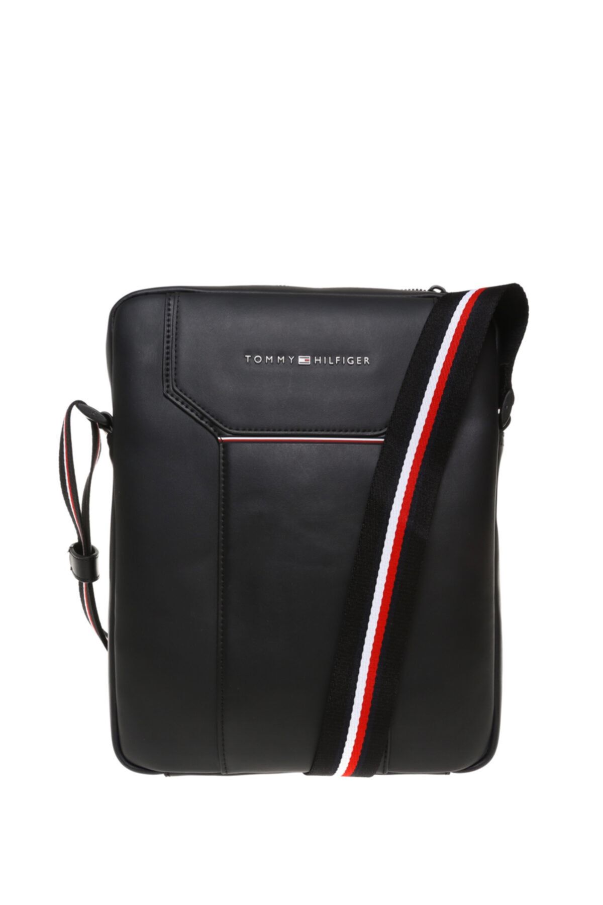 Tommy Hilfiger Th Commuter Reporter Siyah Erkek Fermuarlı Postacı Çantası