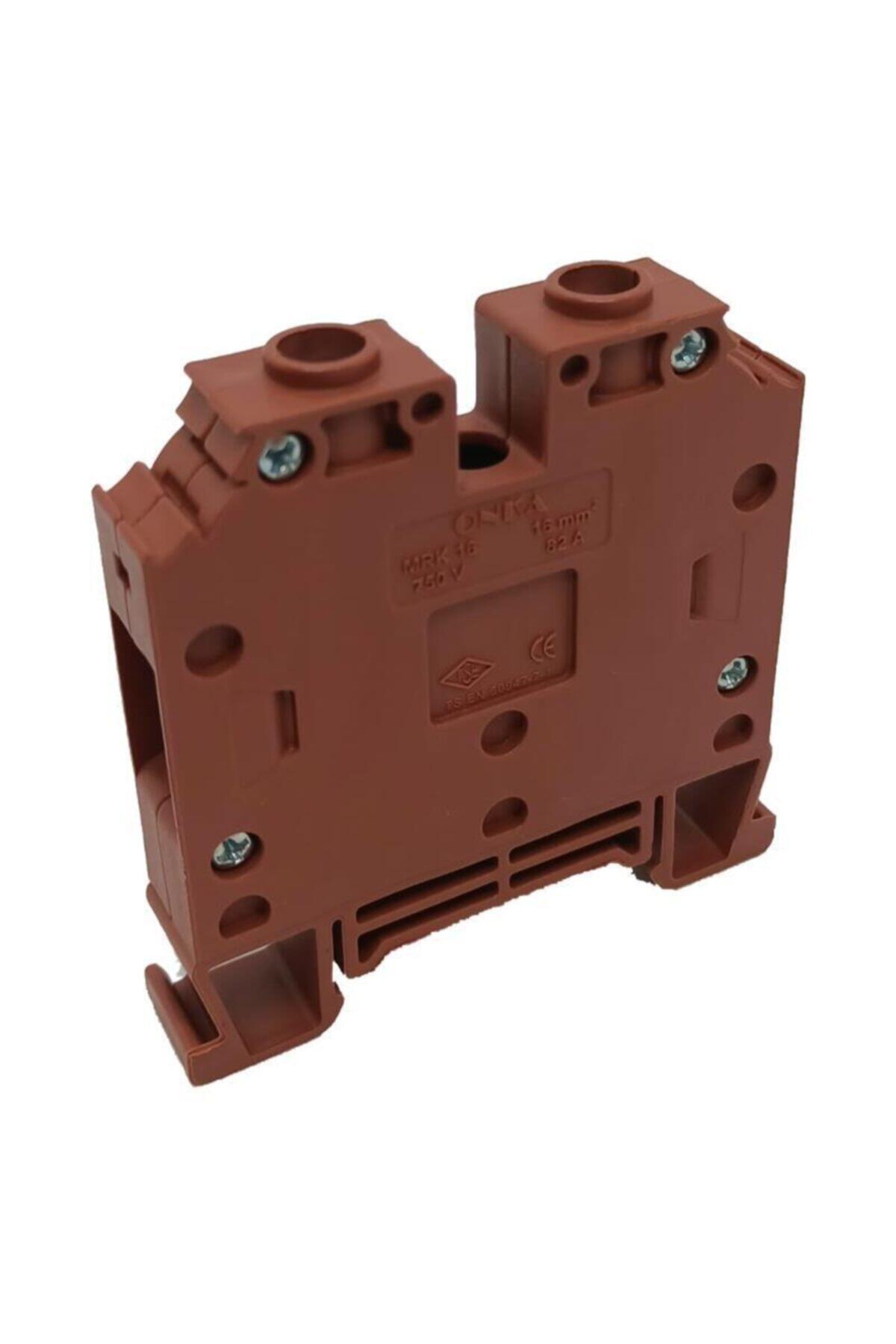 onka 1036 Kahve Mrk 6mm² Vida Bağlantılı Ray Klemens 10 Adet