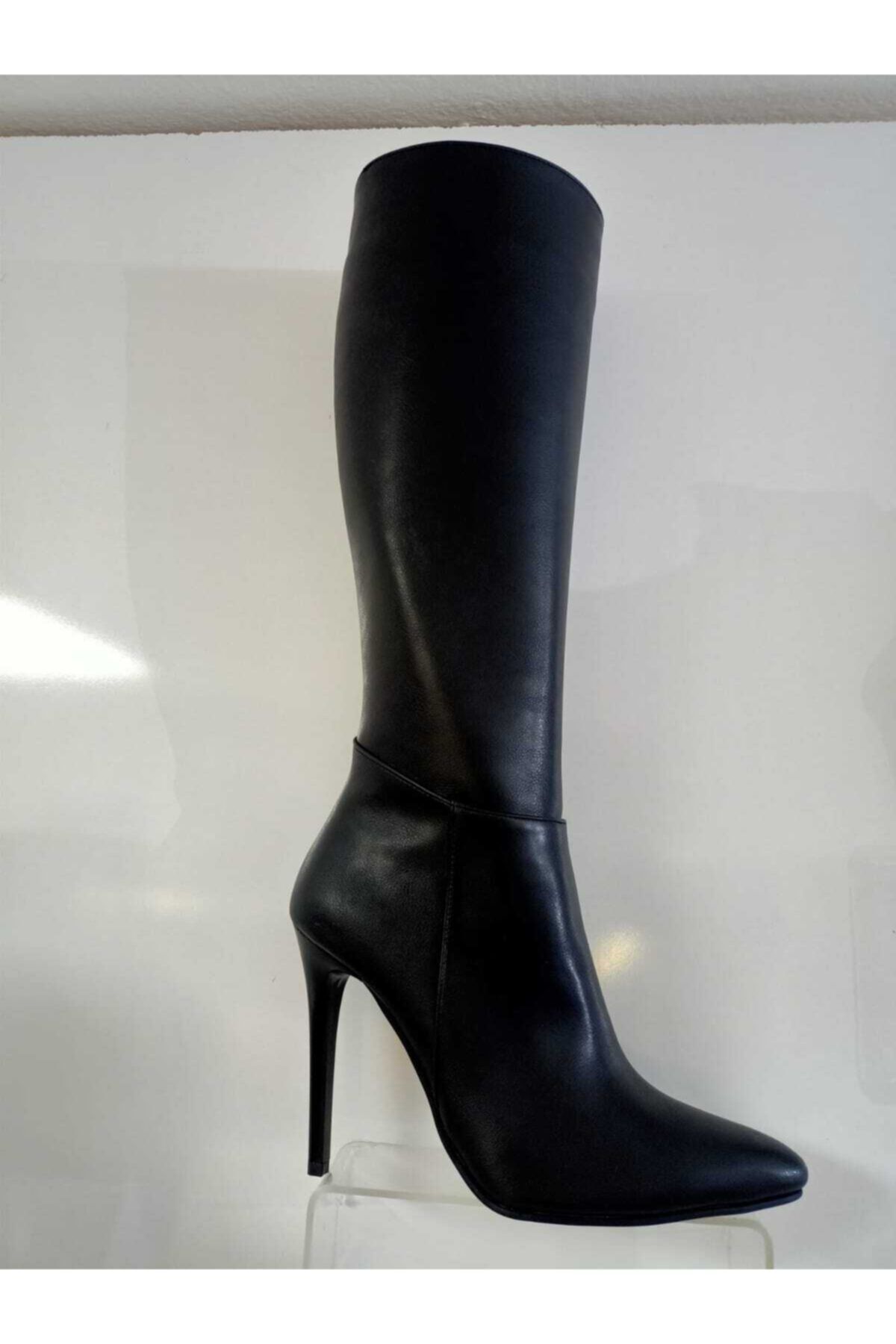 OKKA Shoes Kadın Siyah Suni Deri Çizme