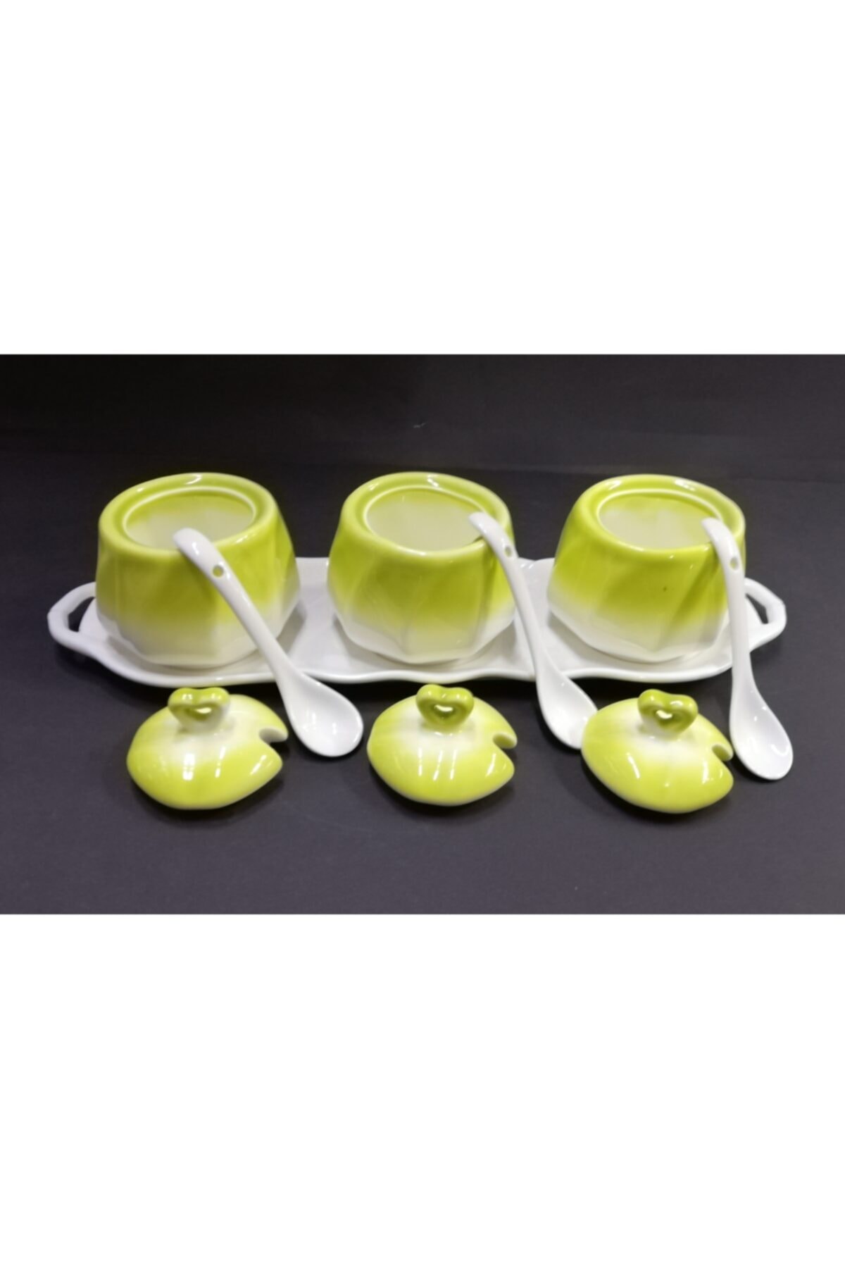 Sugar Pot Üçlü Kaşıklı Baharatlık