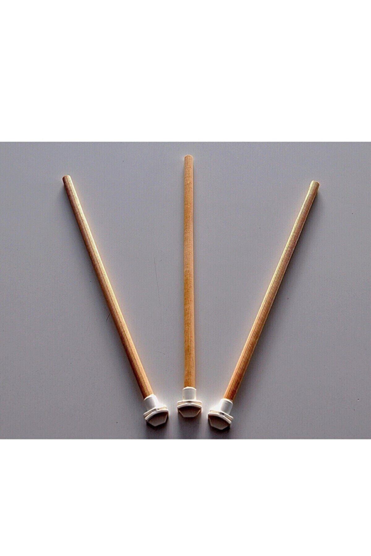 alişpet 3 Adet Ahşap Tünek Plastik Başlıklı 30 cm