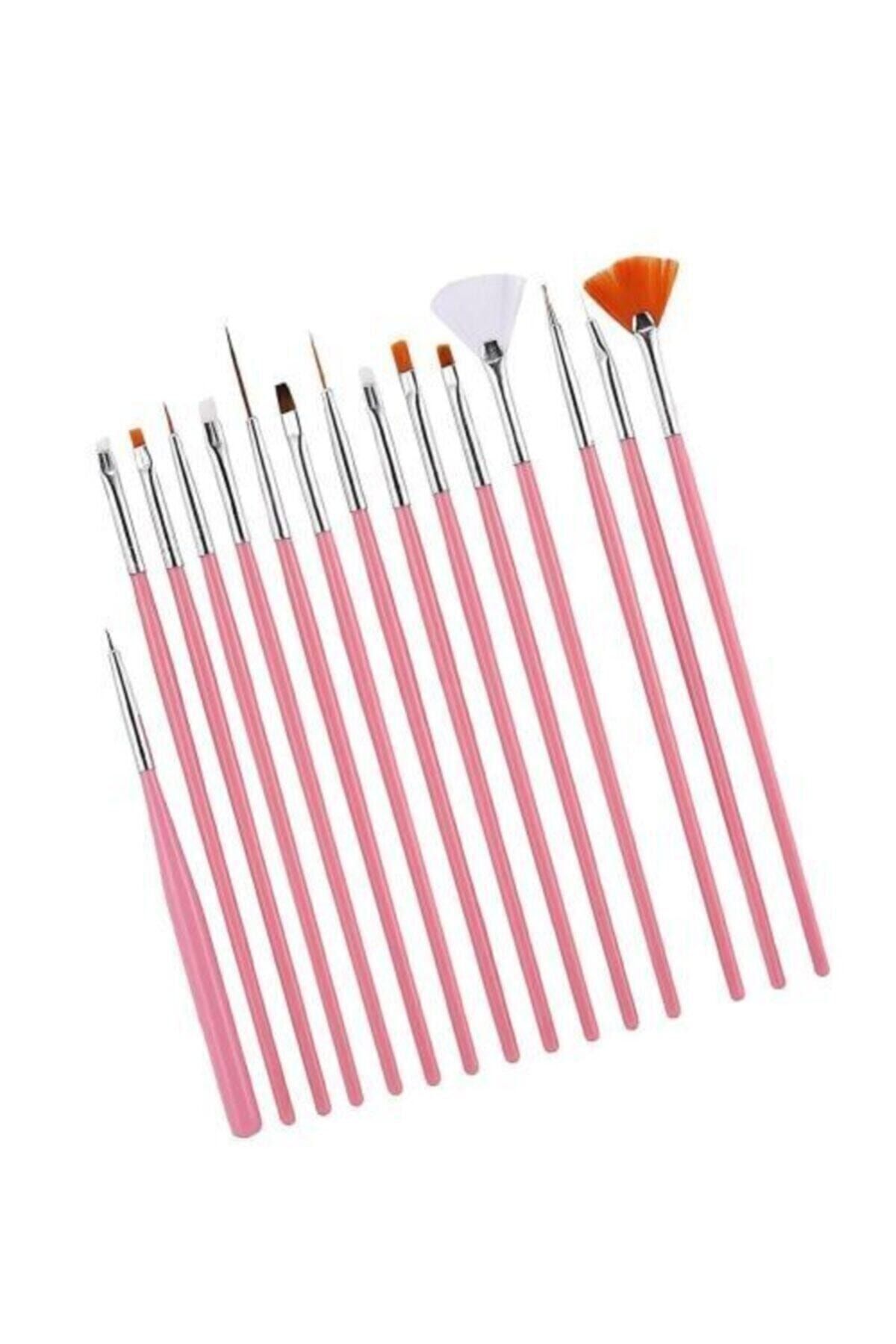 MAQYA KOZMETİK Lavider-nailart 15'li Tırnak Süsleme Fırçası Pembe/ Izla Desen Fırçası(H-MT)