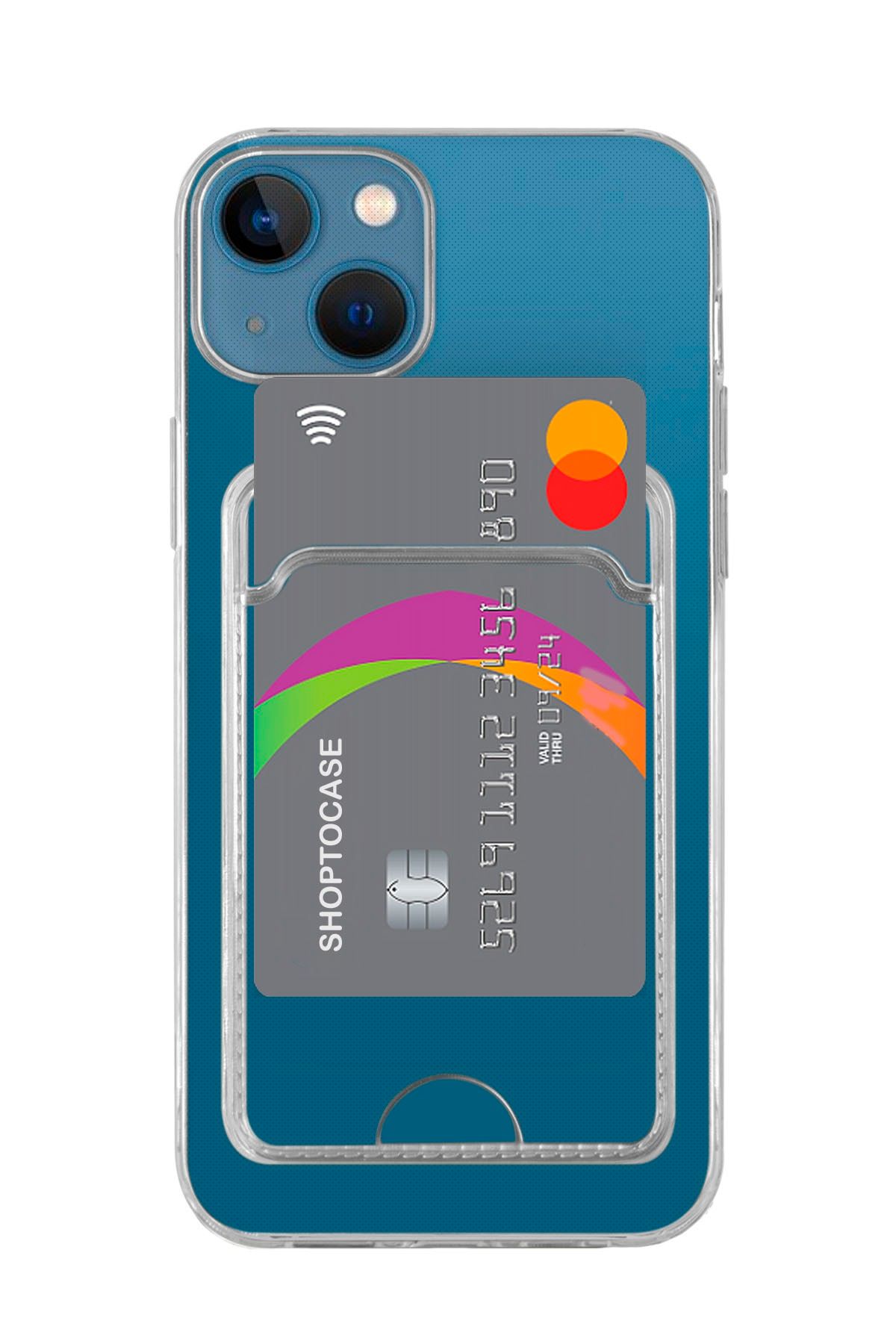 shoptocase Iphone 13 Uyumlu Lüx Kartlıklı Şeffaf Telefon Kılıfı