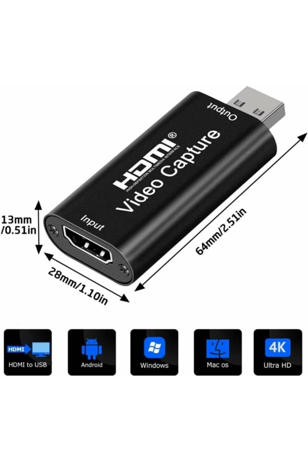 Techmaster 4k Usb Hdmi Video Capture Ps3/4 Xbox Canlı Yayın Video Paylaşım