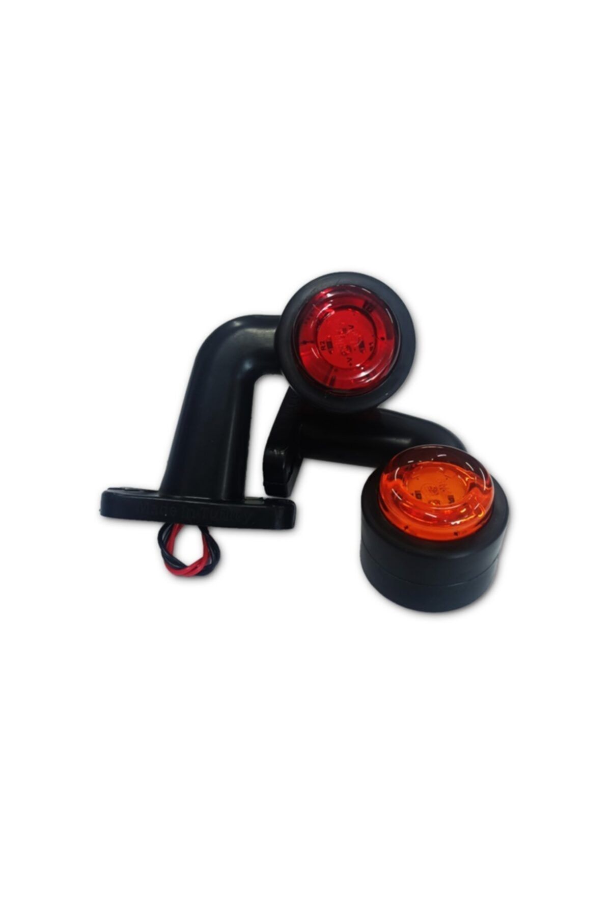 AHMET OTOMOTİV 2 Adet Ultra Mini Eğri Takoz 12 Ledli Boynuz Takım