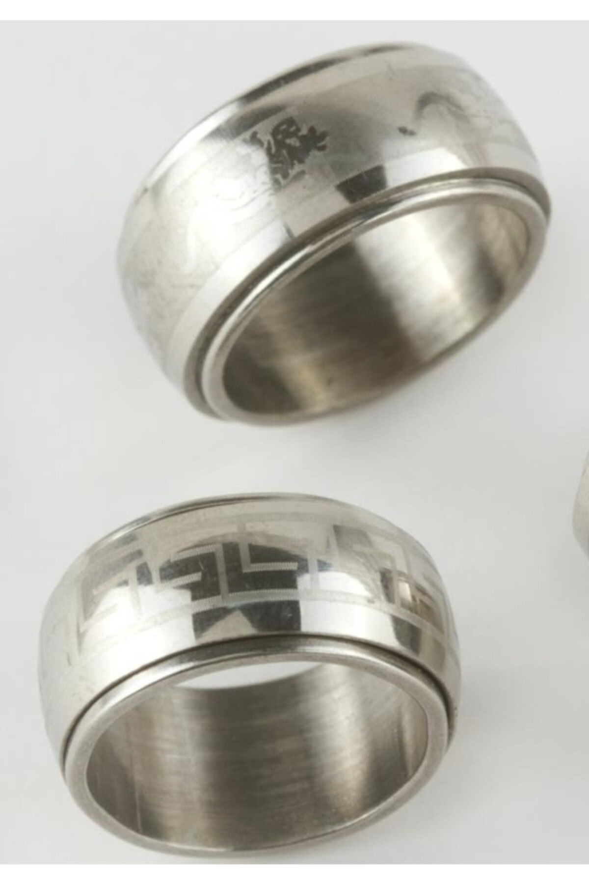 Modaadresiniz Paslanmaz Çelik Ortası Dönebilen Baskılı Yüzük