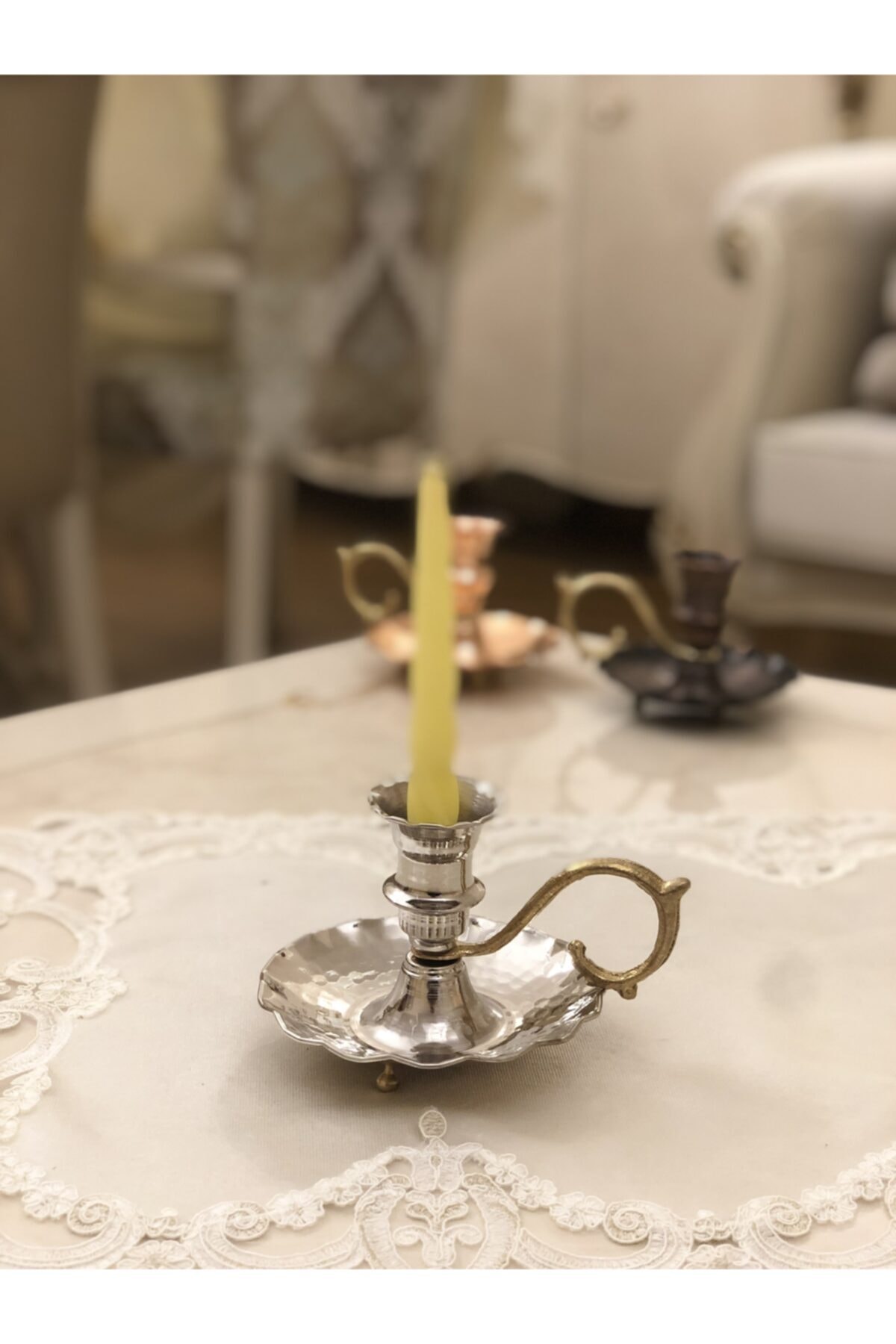 bodur ticaret Bakır Fırfırlı Şamdan&mumluk
